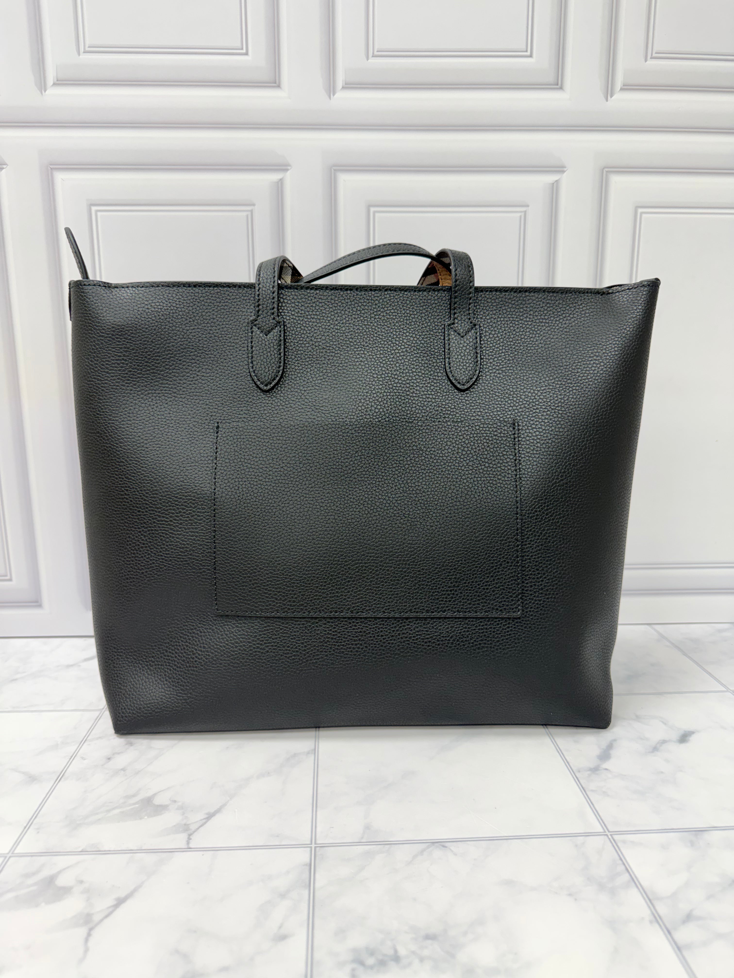 BRAND NEW - Burberry Black Grained Leather Tote Bag