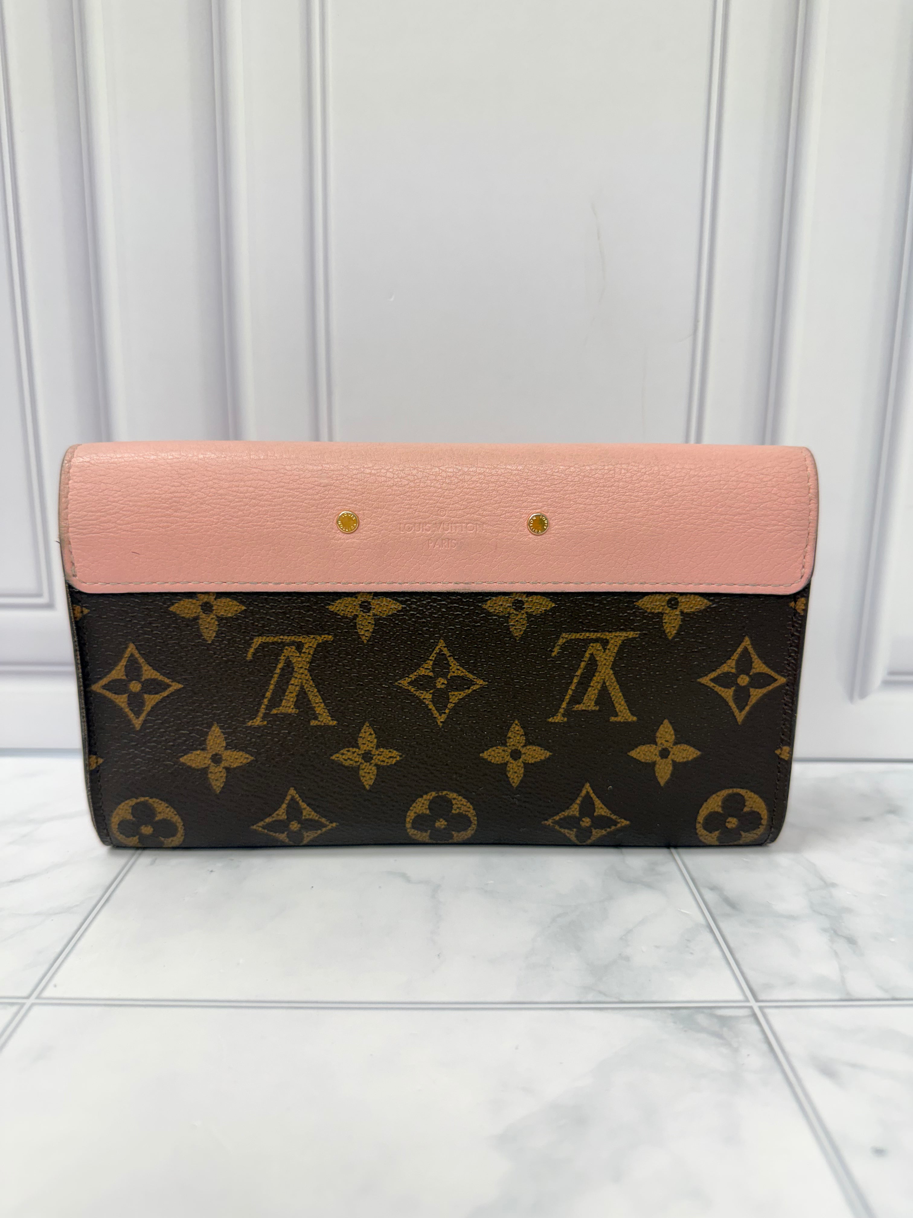 Louis Vuitton Monogram Pink Leather Pallas Wallet
