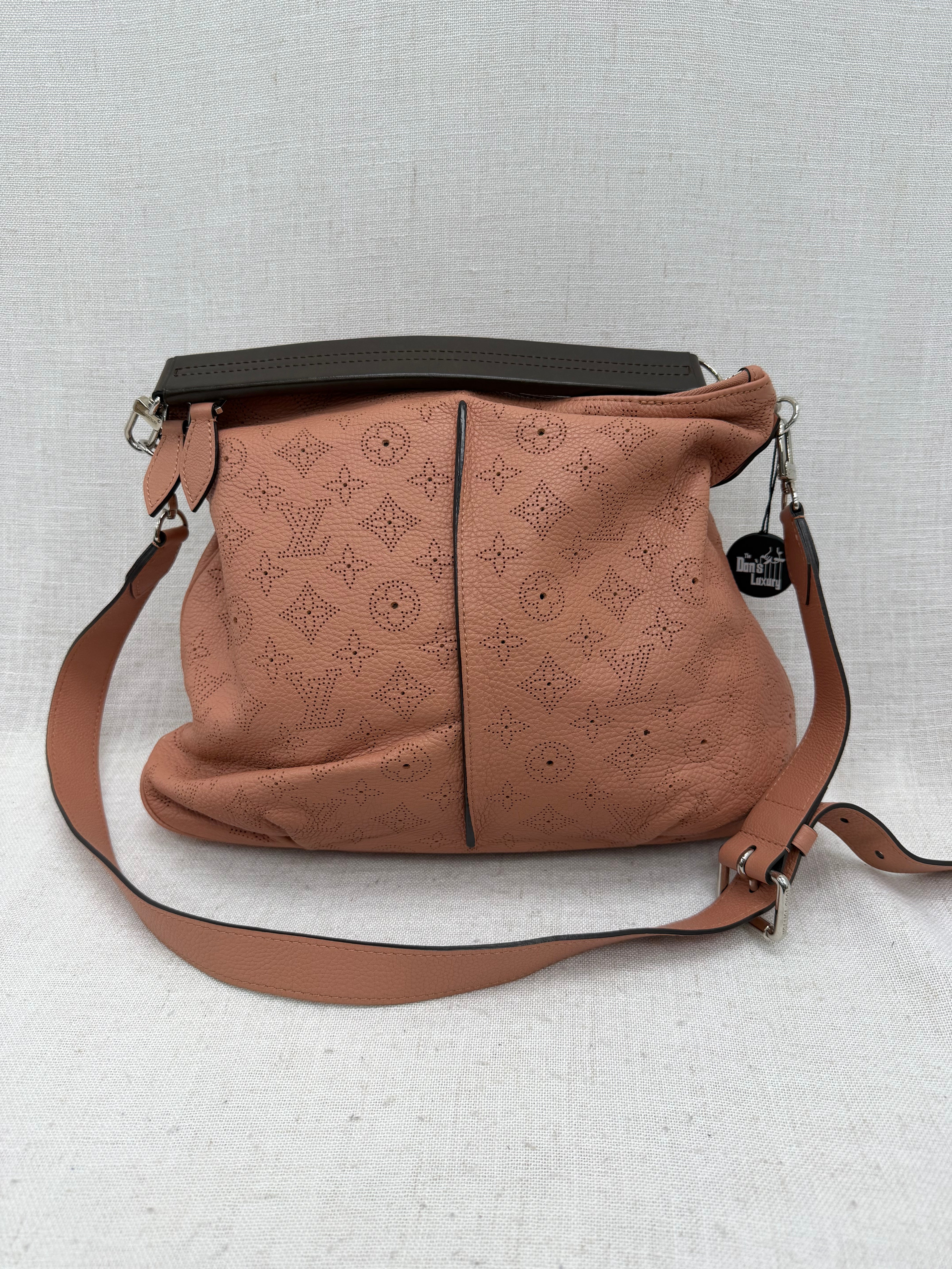 Louis Vuitton Rose Coral Mahina Leather Selene PM Hobo Bag