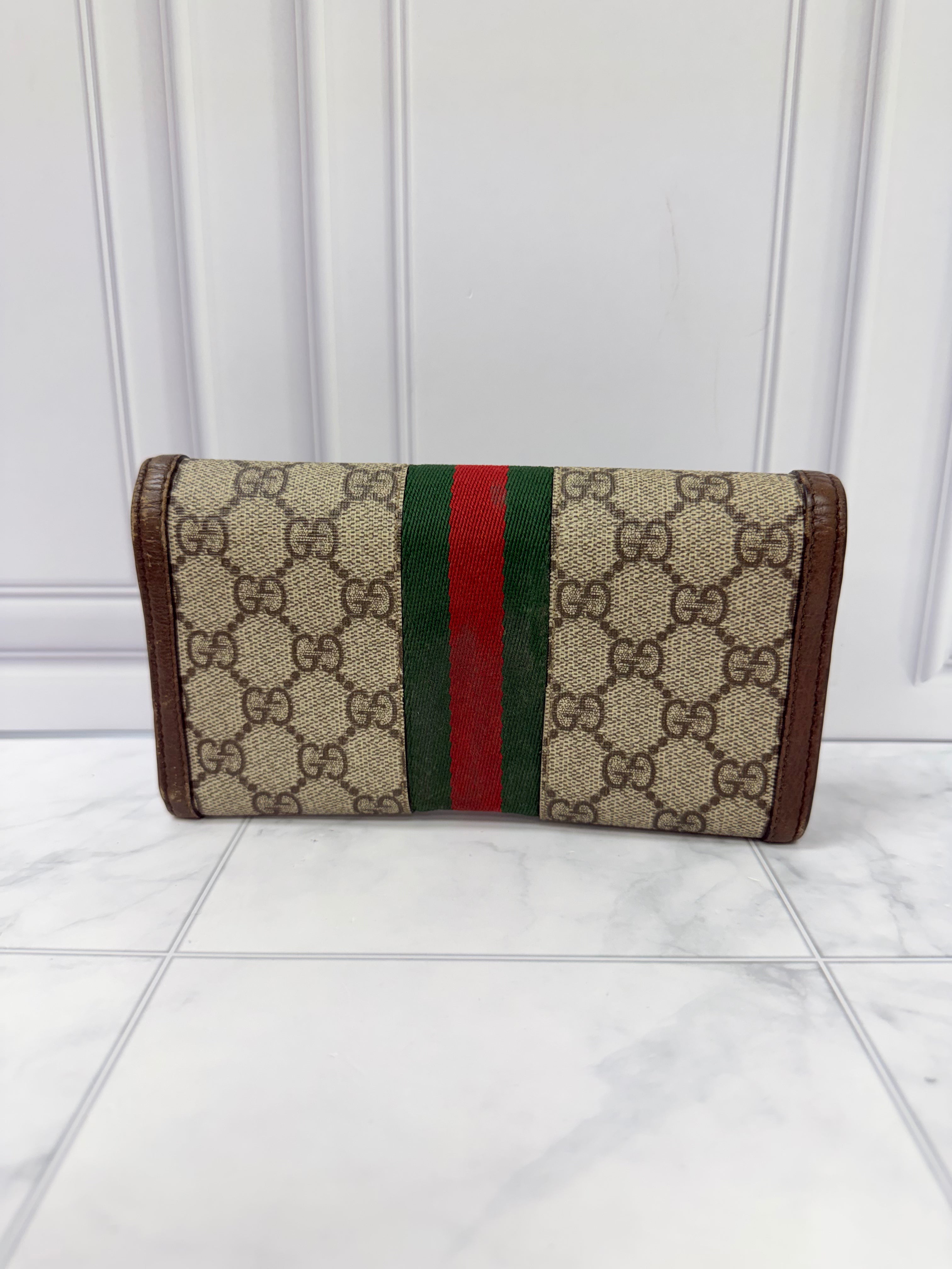 Gucci GG Supreme Ophidia Flap Wallet
