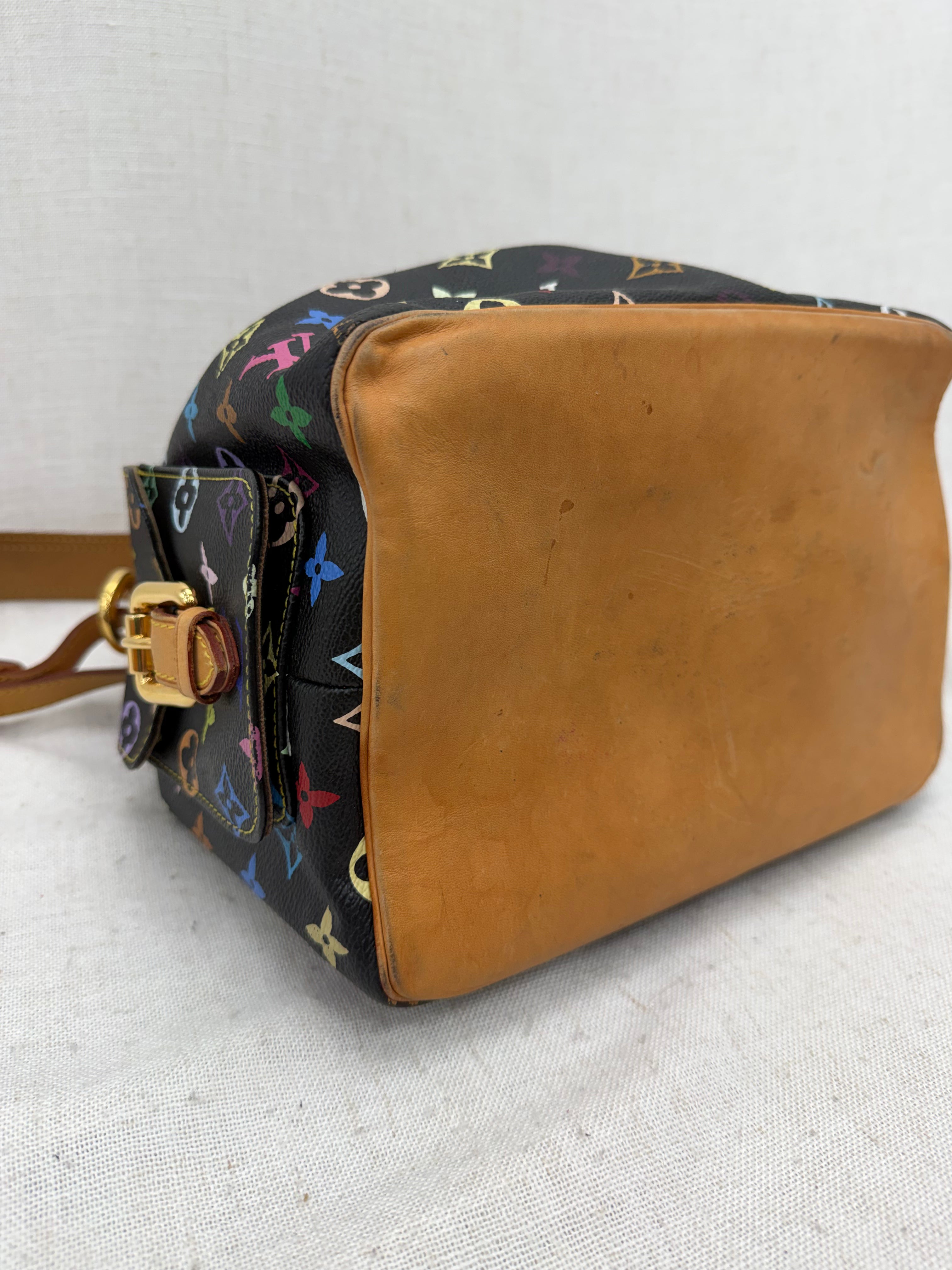 Louis Vuitton Black Multicolor Monogram Petit Noe Bucket Bag