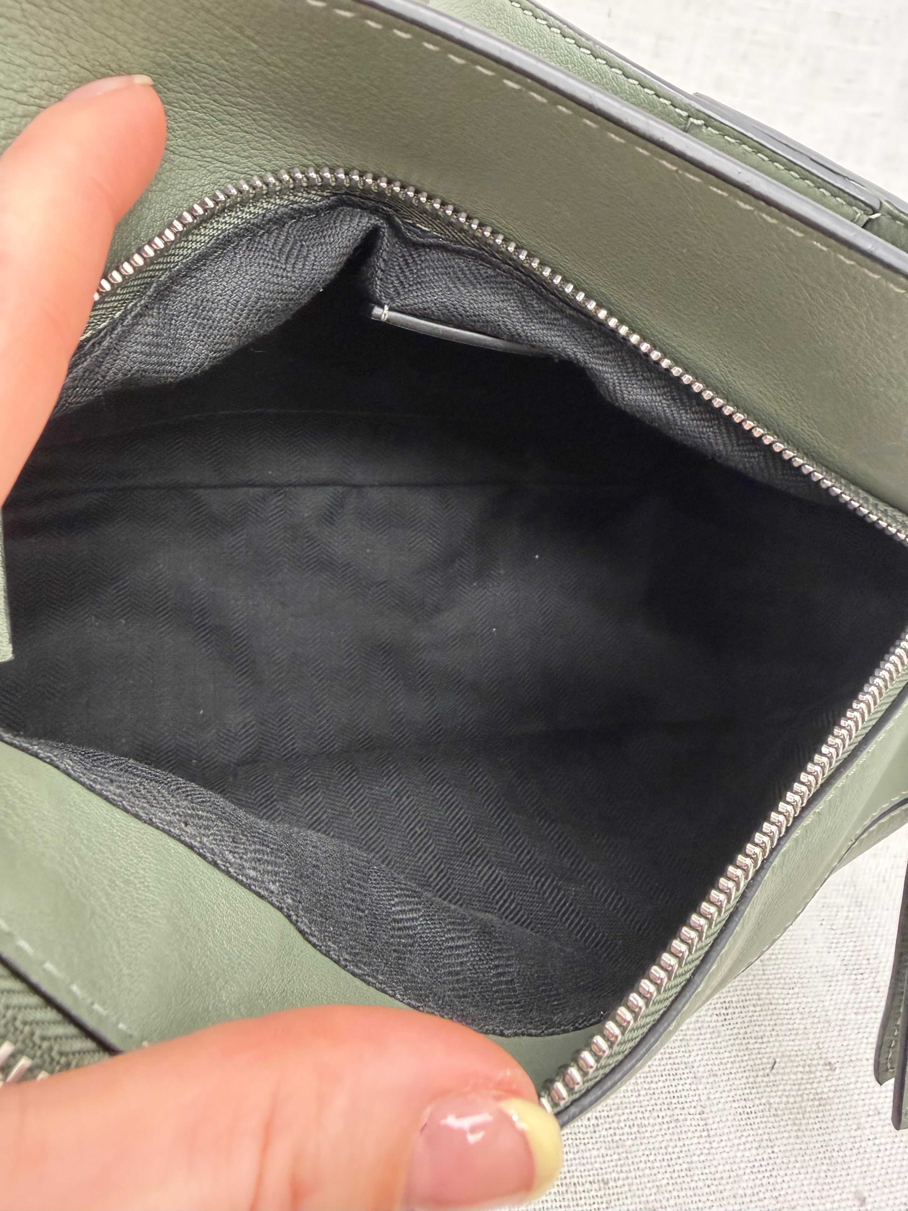 Loewe Sage Green Calfskin Puzzle Bumbag