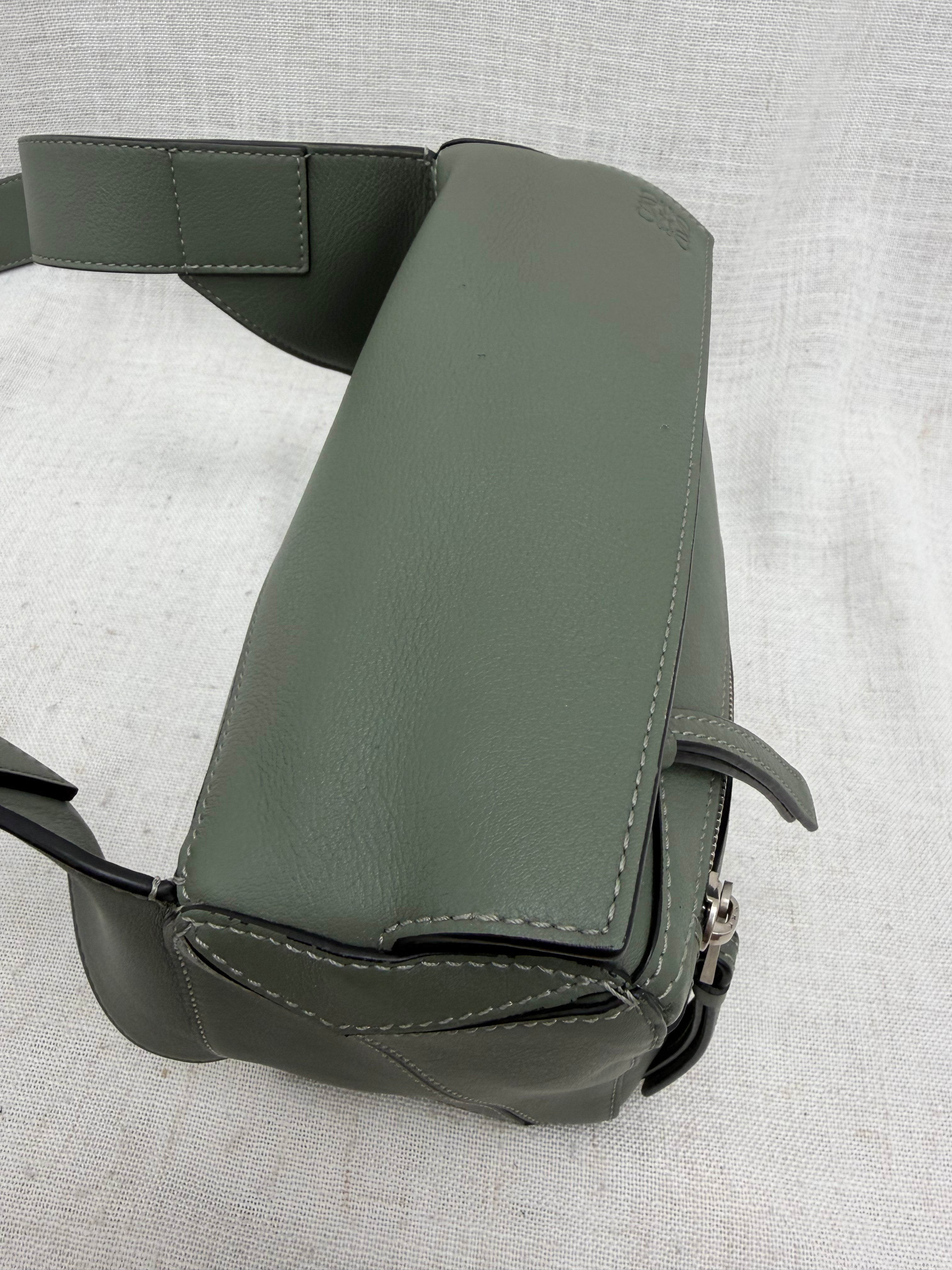 Loewe Sage Green Calfskin Puzzle Bumbag