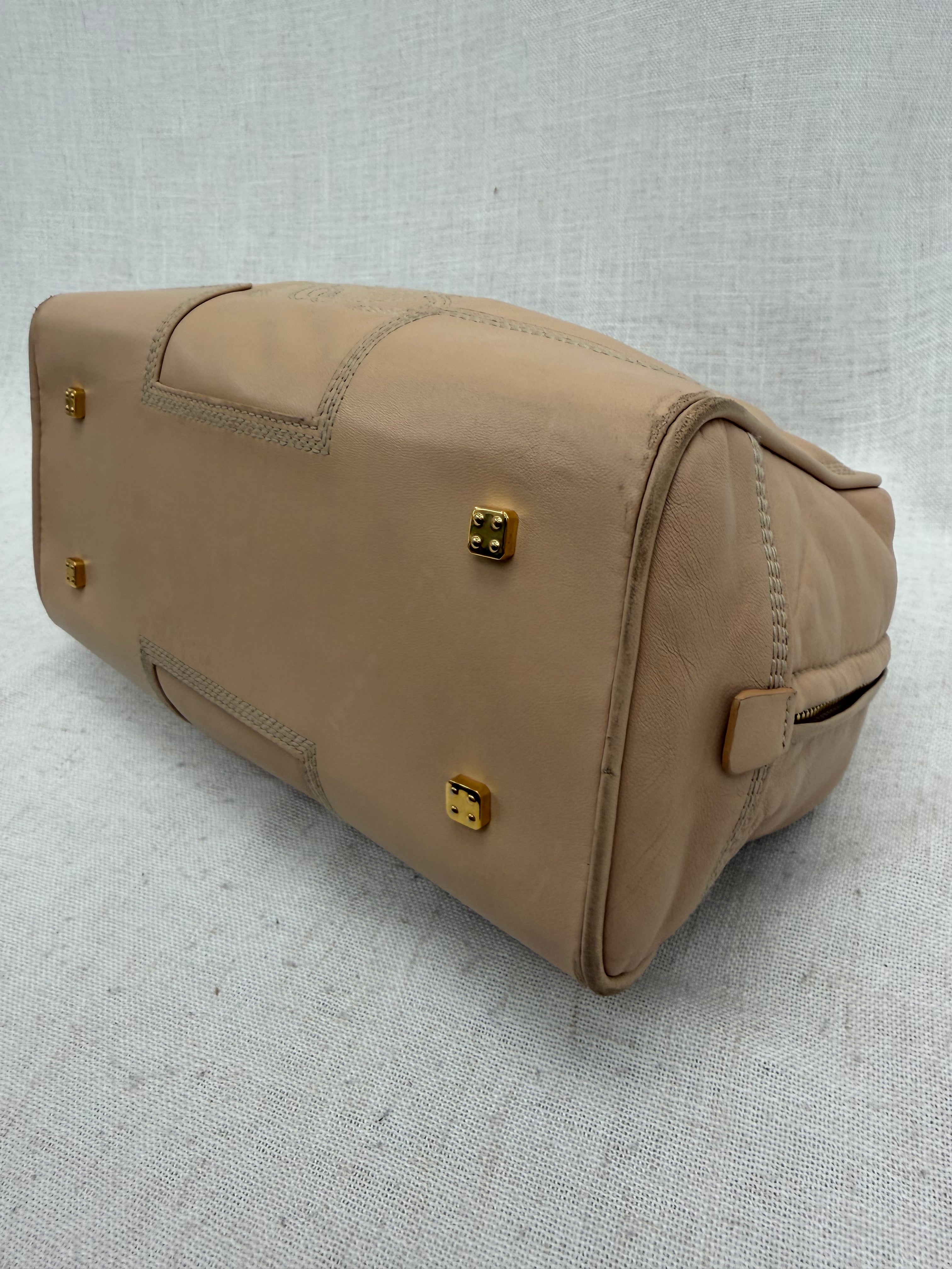 Loewe Vintage Beige Leather Amazona 28 Boston Bag