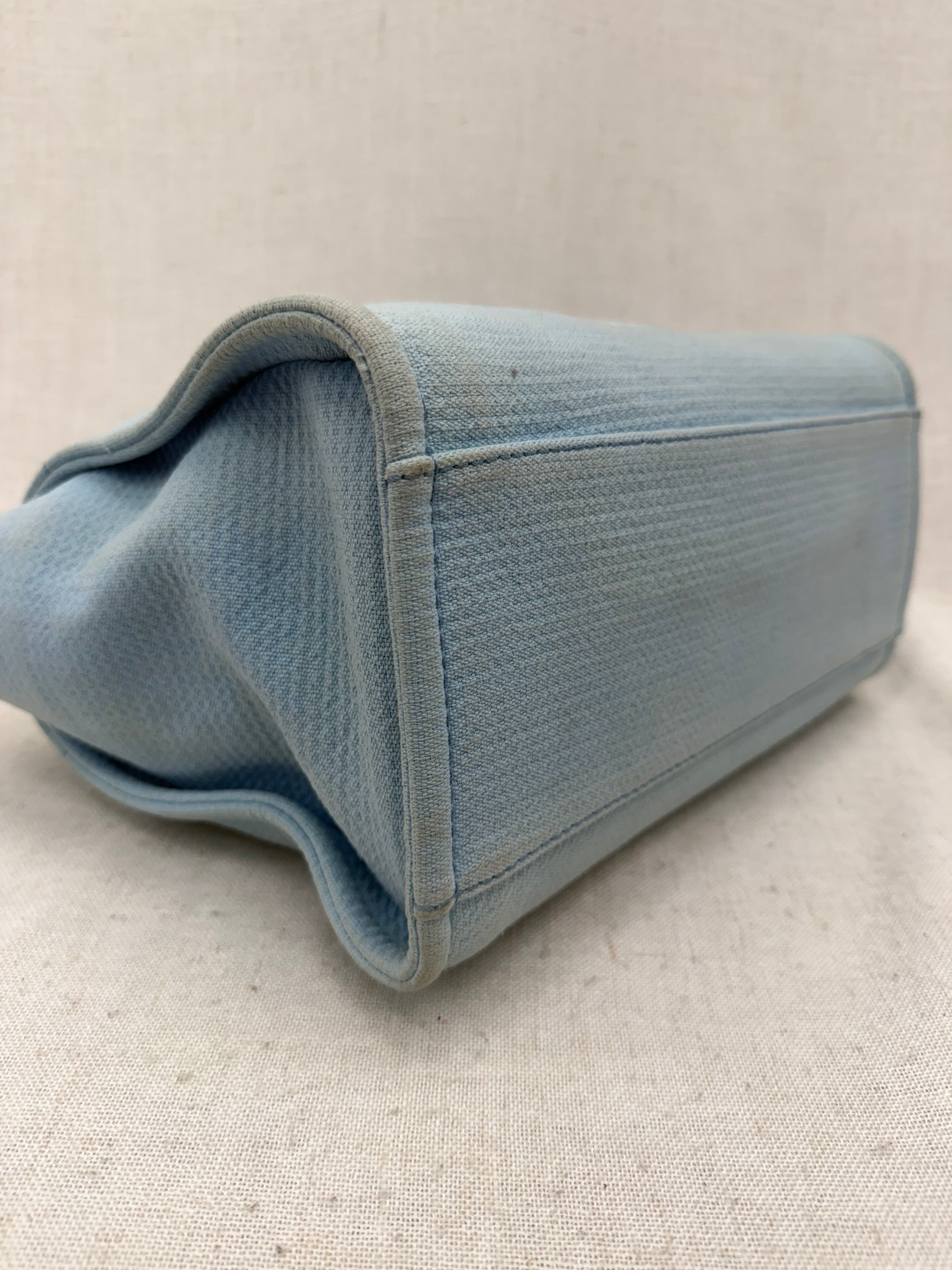 Chanel Sky Blue Mixed Fibers Small Deauville Tote