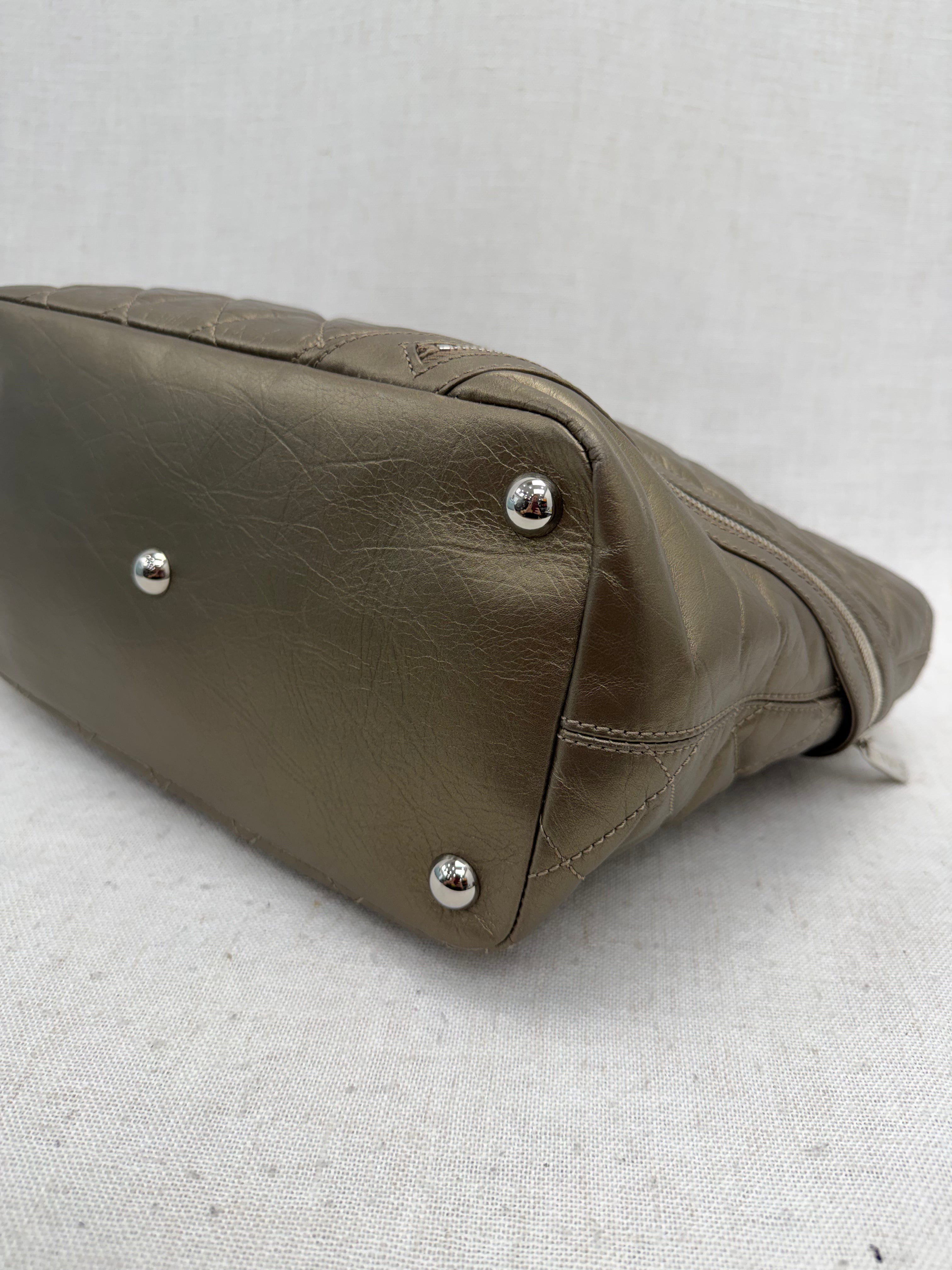 Chanel Bronze Quilted Aged Calfskin Cotton Club Tote