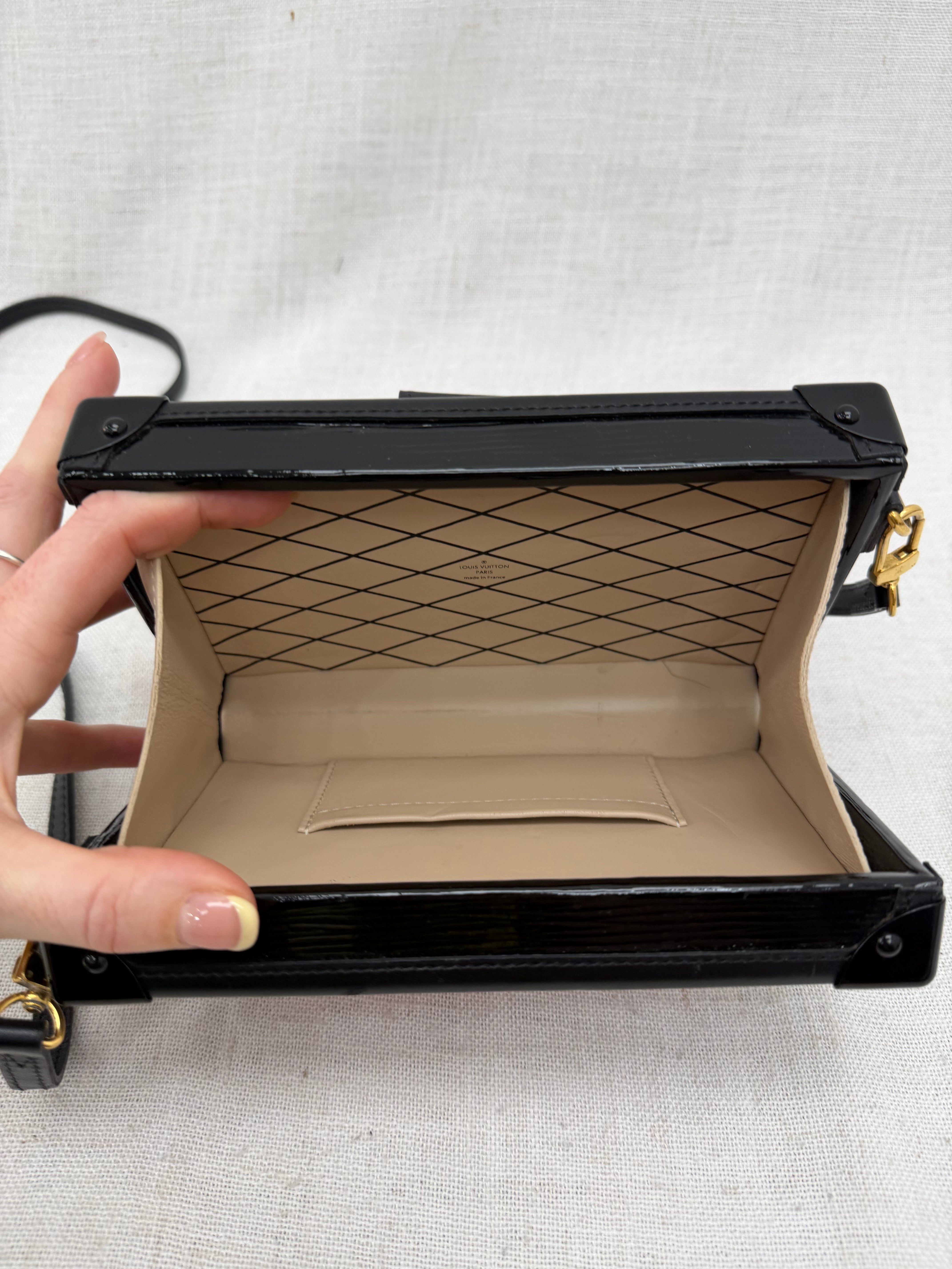 Louis Vuitton Red Epi Petite Malle Trunk Bag