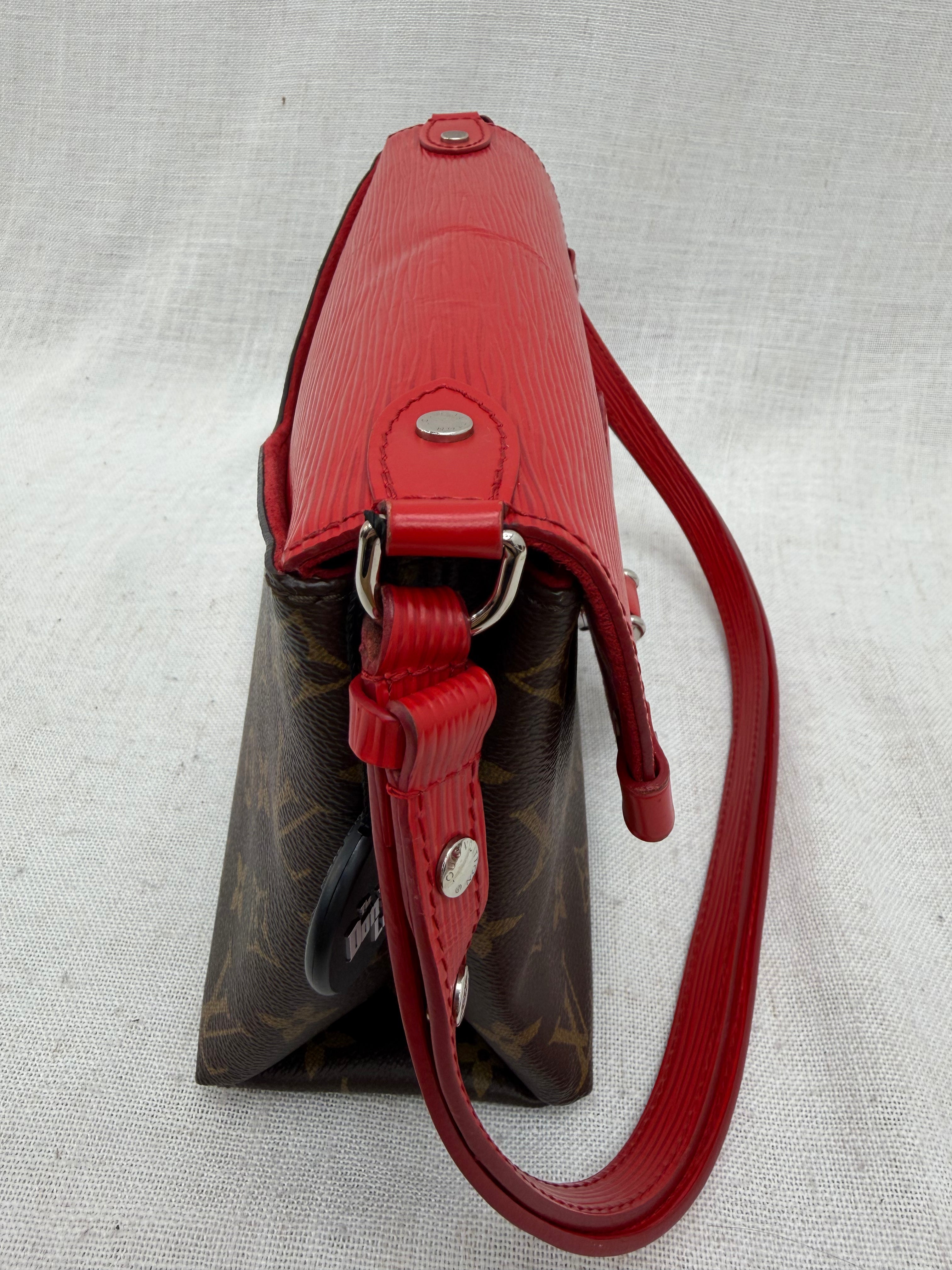 Louis Vuitton Monogram & Red Epi Saint Michel Shoulder Bag