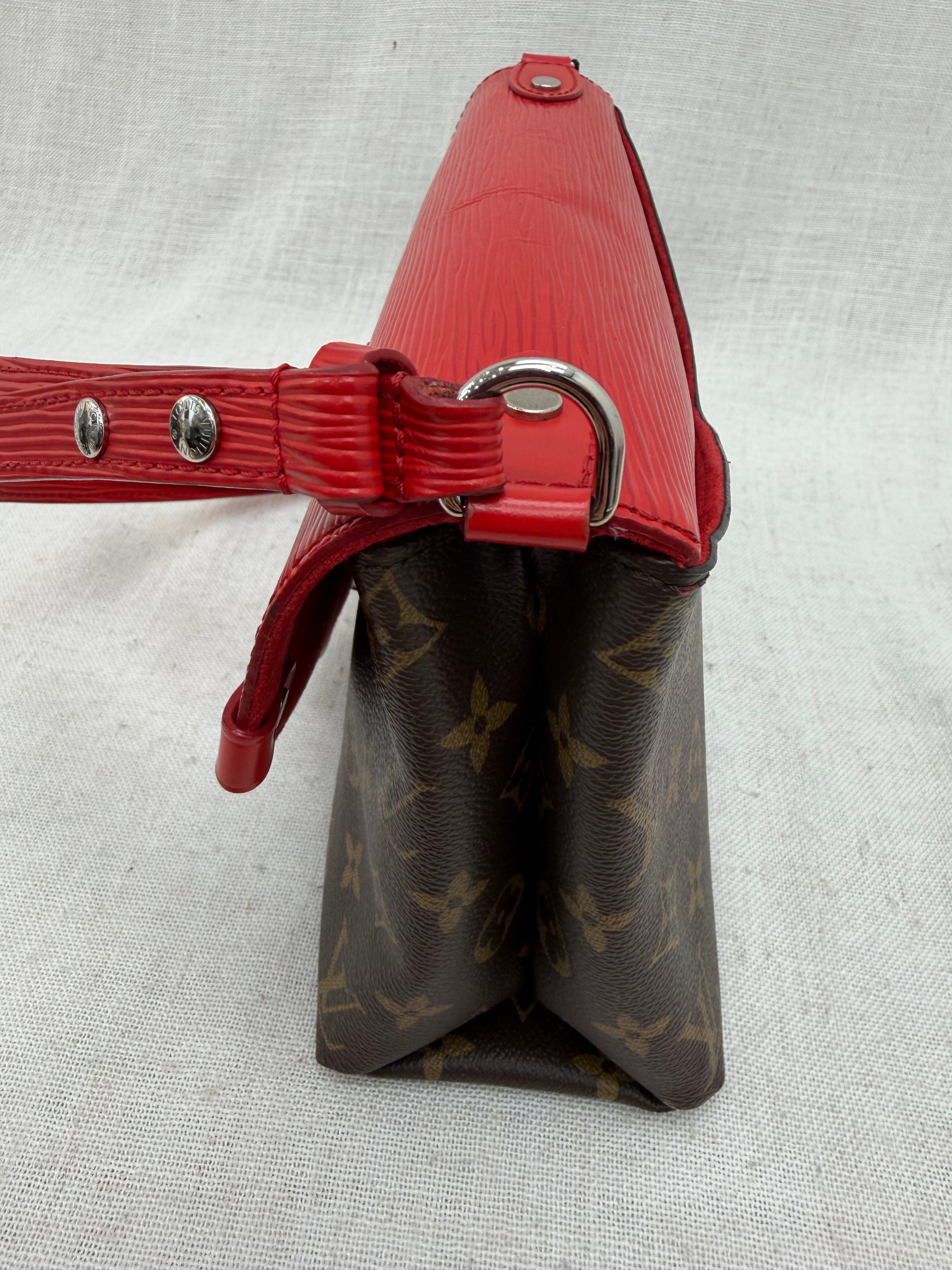 Louis Vuitton Monogram & Red Epi Saint Michel Shoulder Bag