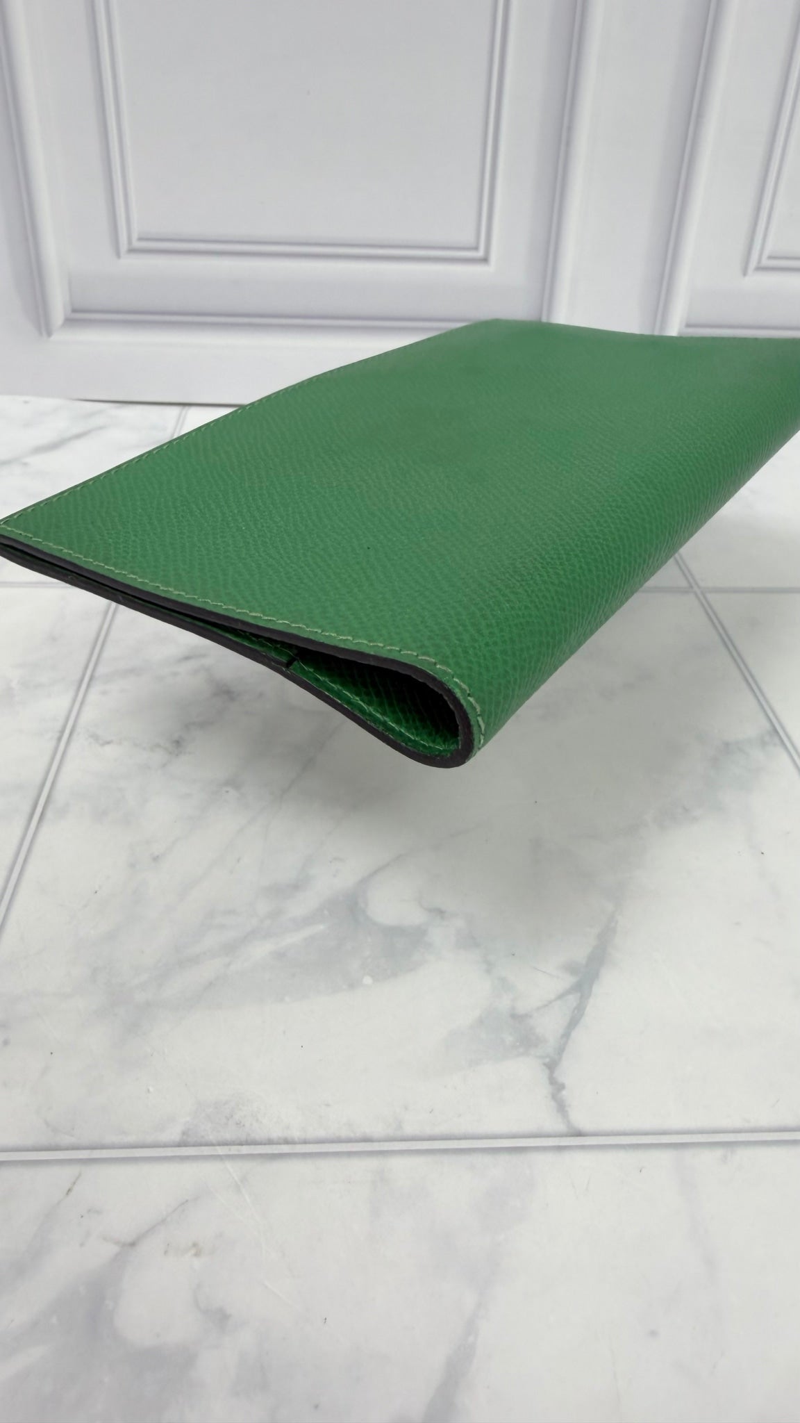 Hermes Green Epsom Leather Agenda Notebook Cover