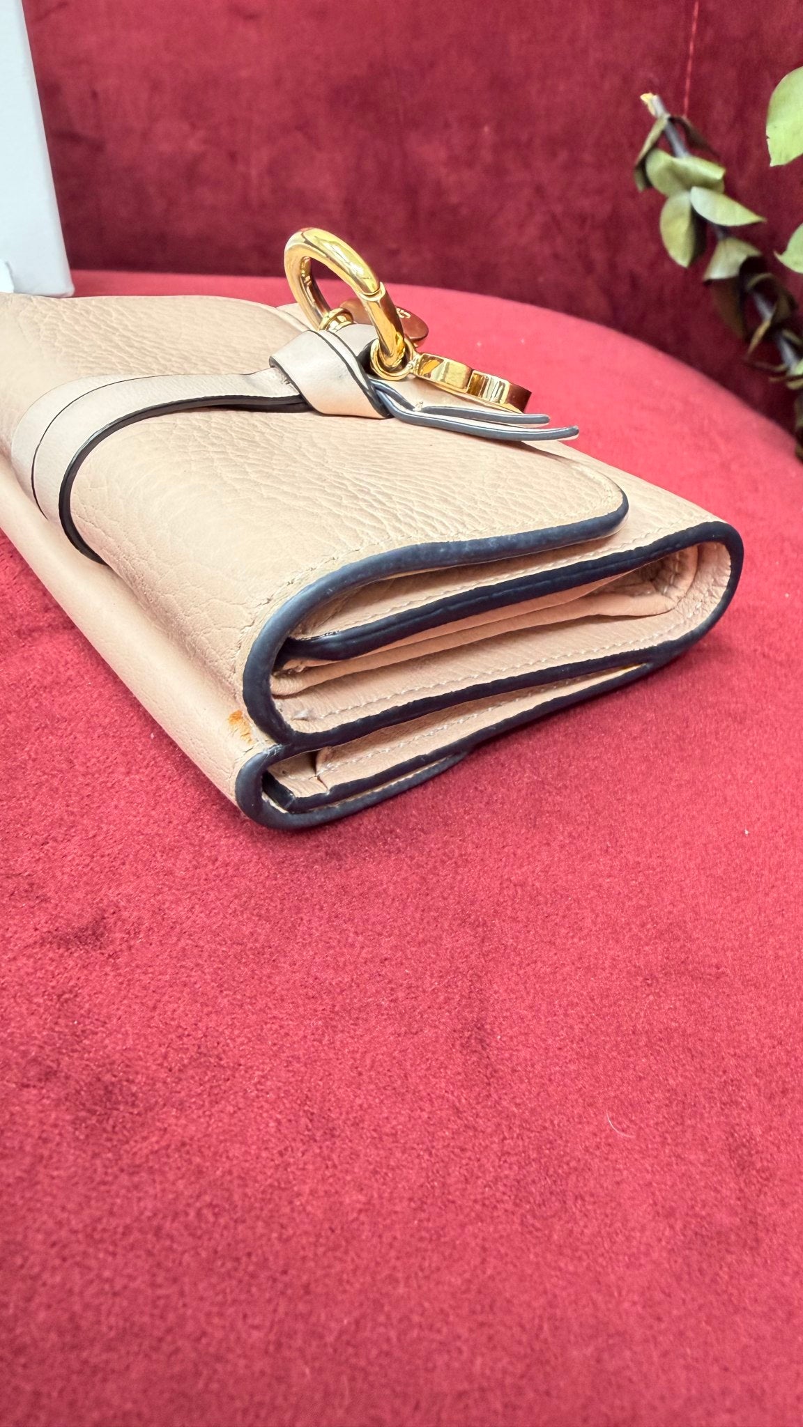 Chloe Pink Leather Alphabet Compact Wallet