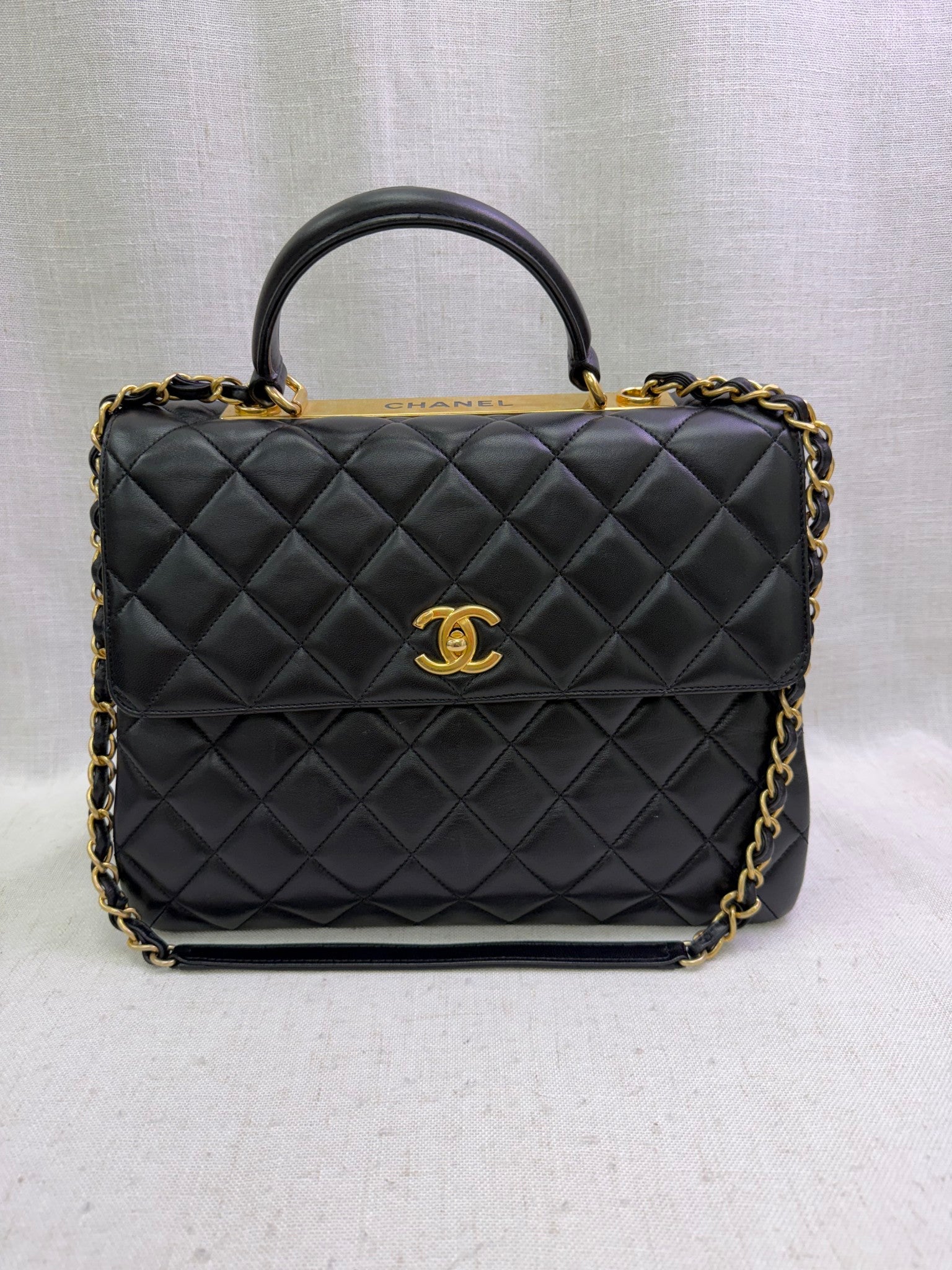 Chanel Black Quilted Calfskin Large Trendy CC Flap Bag
