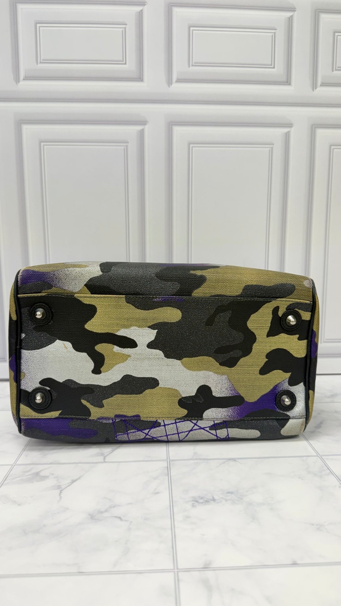 Christian Dior Multicolor Camouflage Canvas Boston Bag