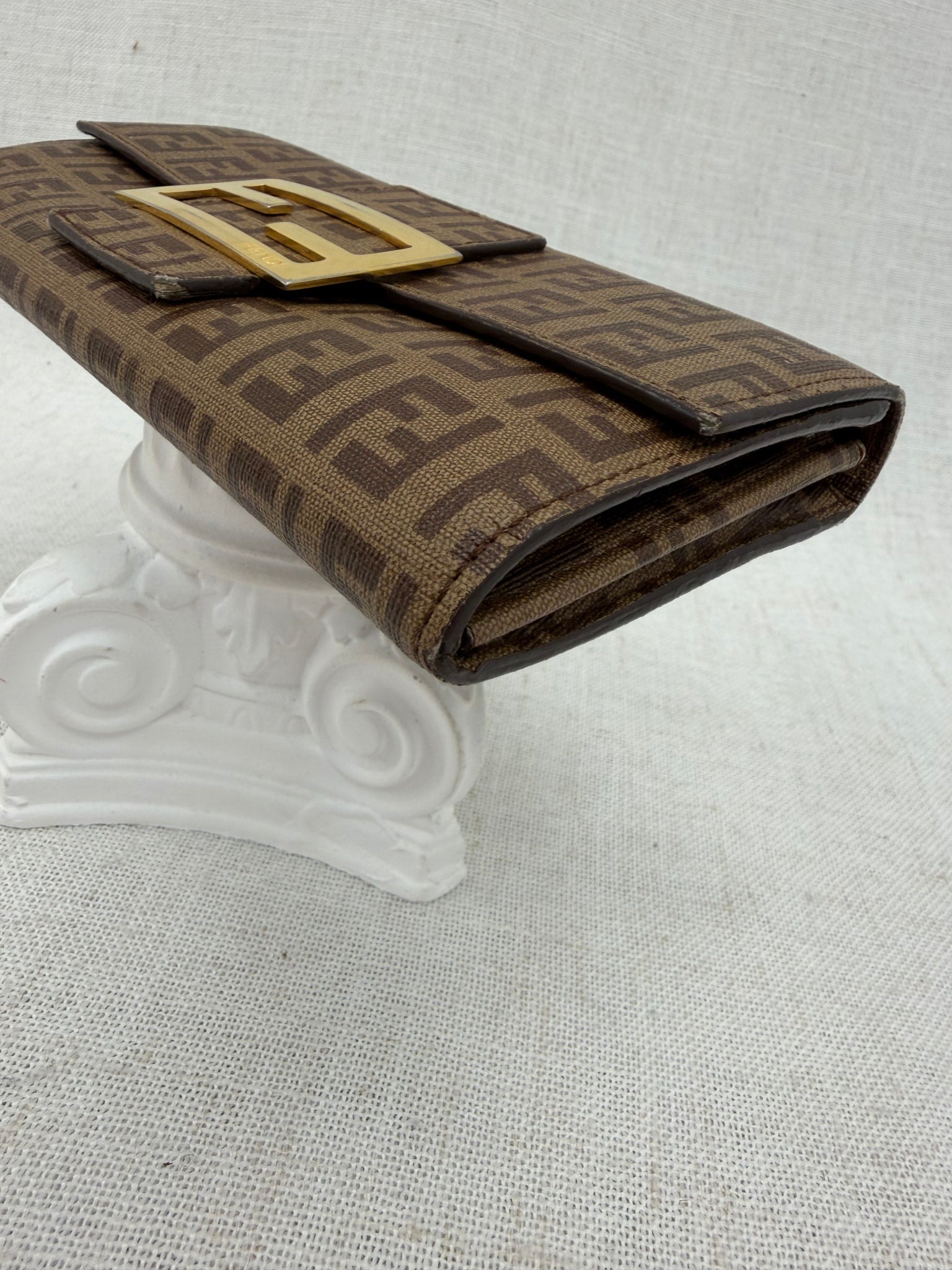 Fendi Brown Zucca Coated Canvas Long Wallet