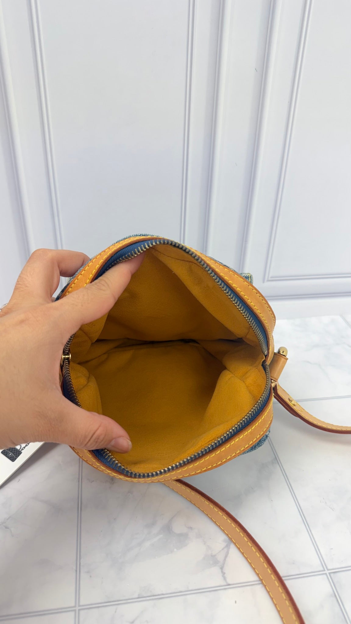 Louis Vuitton Blue Denim Monogram Camera Bag
