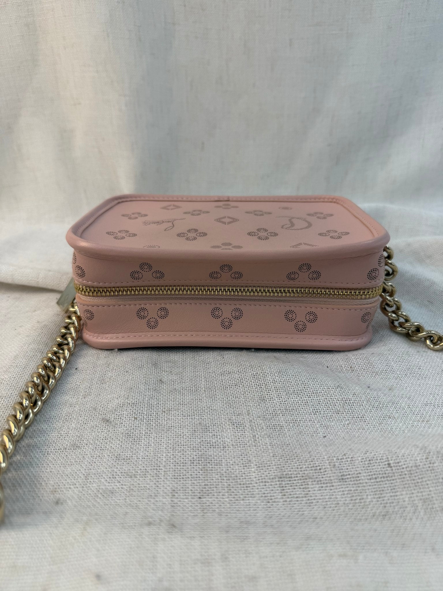 Christian Louboutin Light Pink Leather Raidioloubi Camera Bag