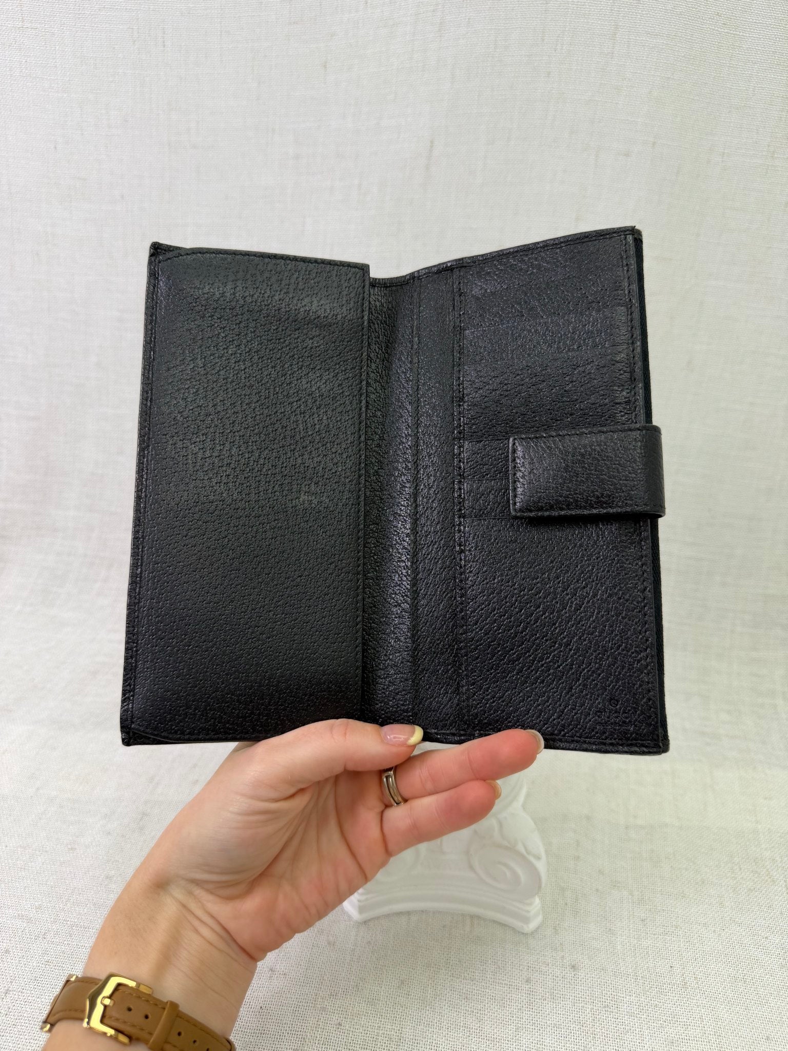 Gucci Black GG Canvas Long Wallet