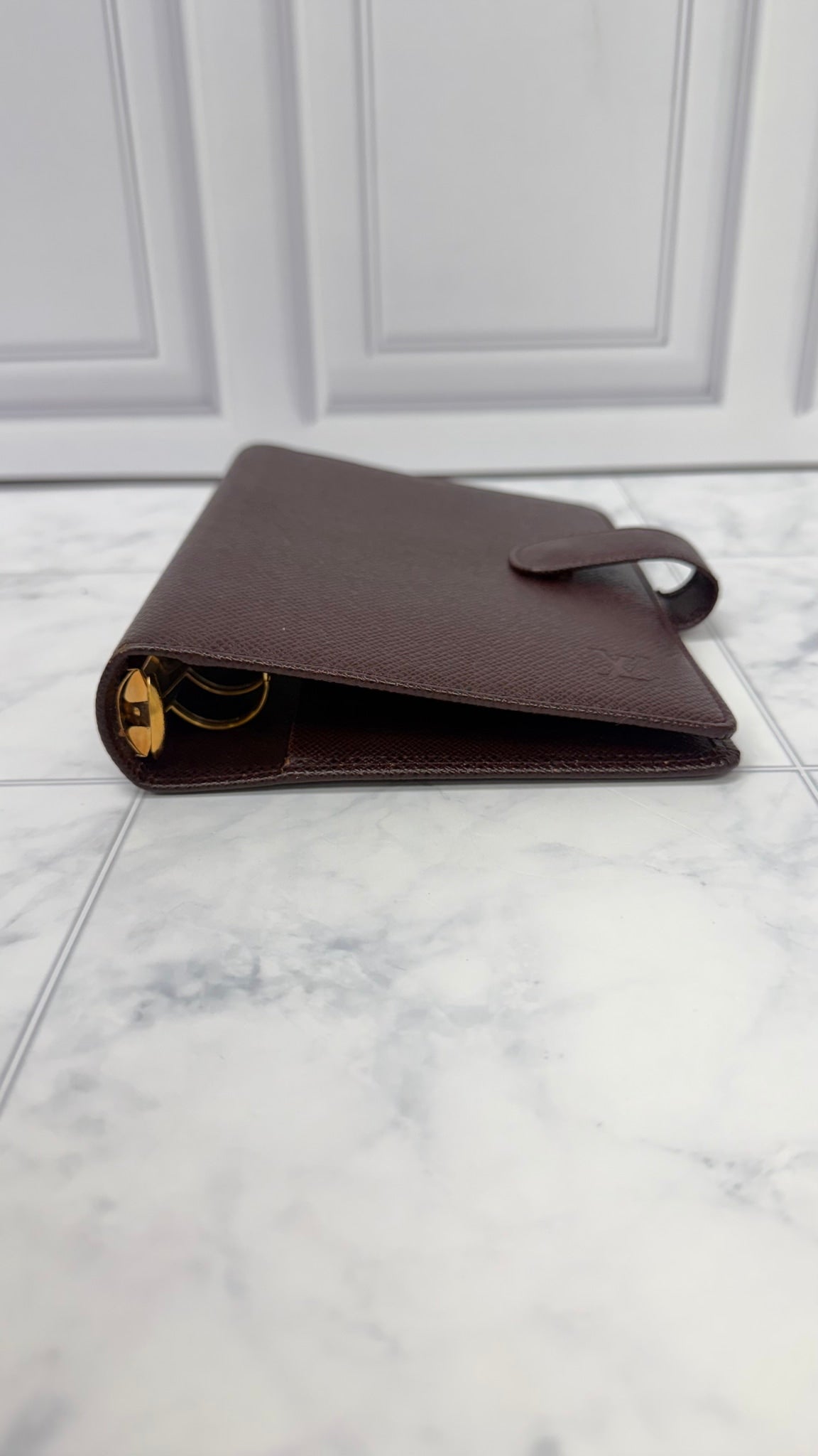 Louis Vuitton Burgundy Taiga Leather Notebook Agenda Cover MM