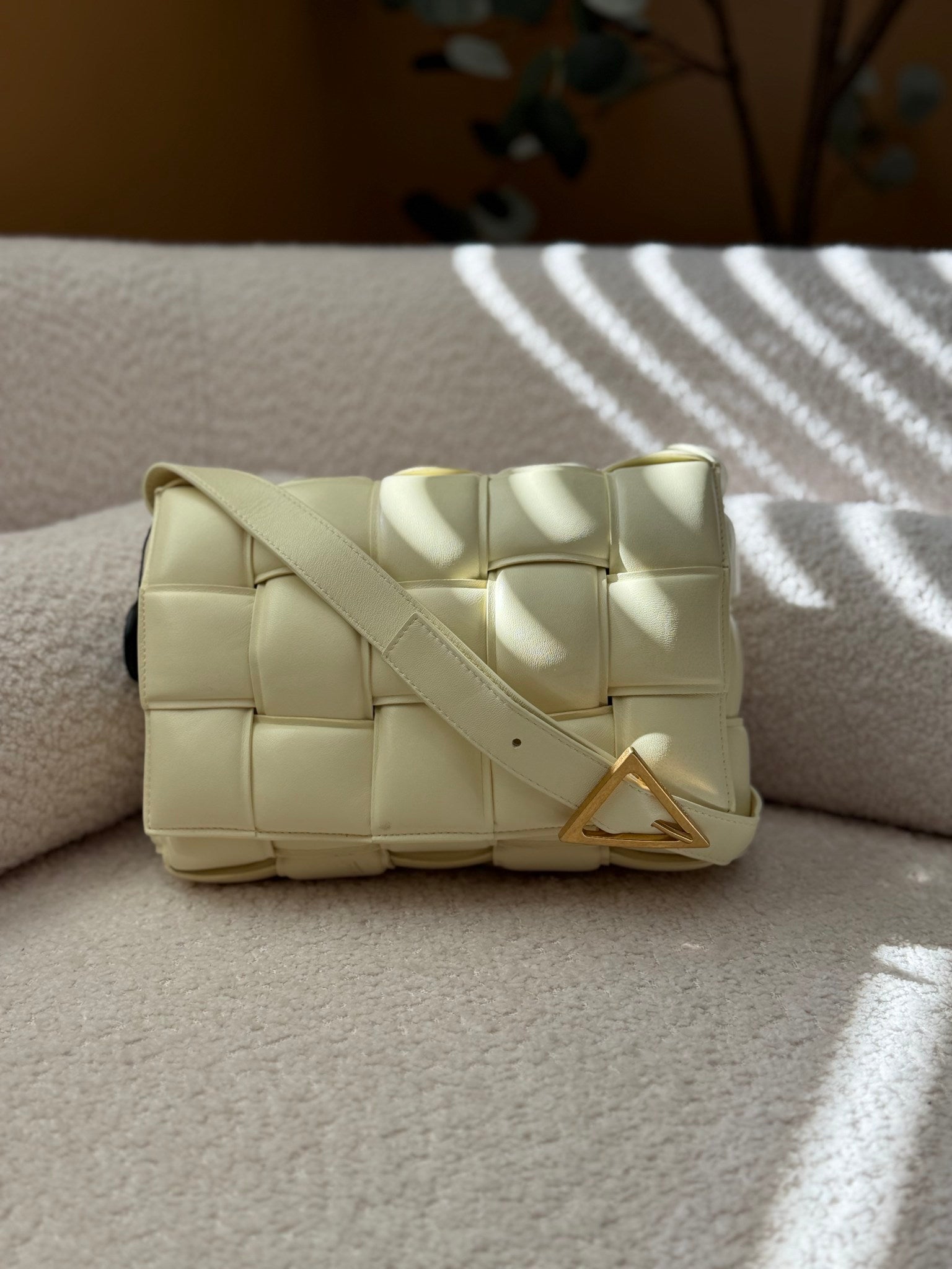 Bottega Veneta Butter Yellow Leather Padded Cassette Crossbody