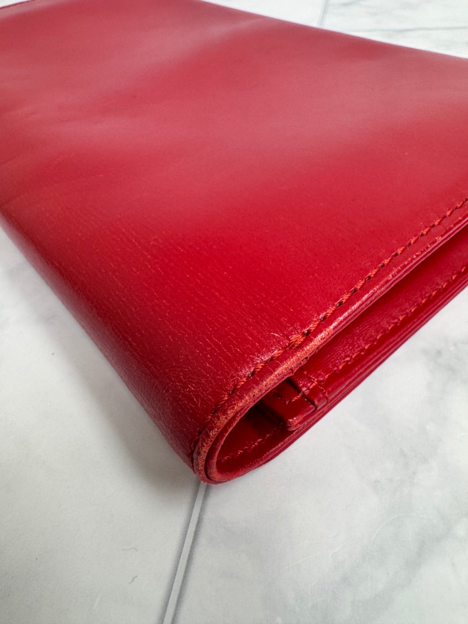 Louis Vuitton Red Epi Leather Opera Aegean Clutch