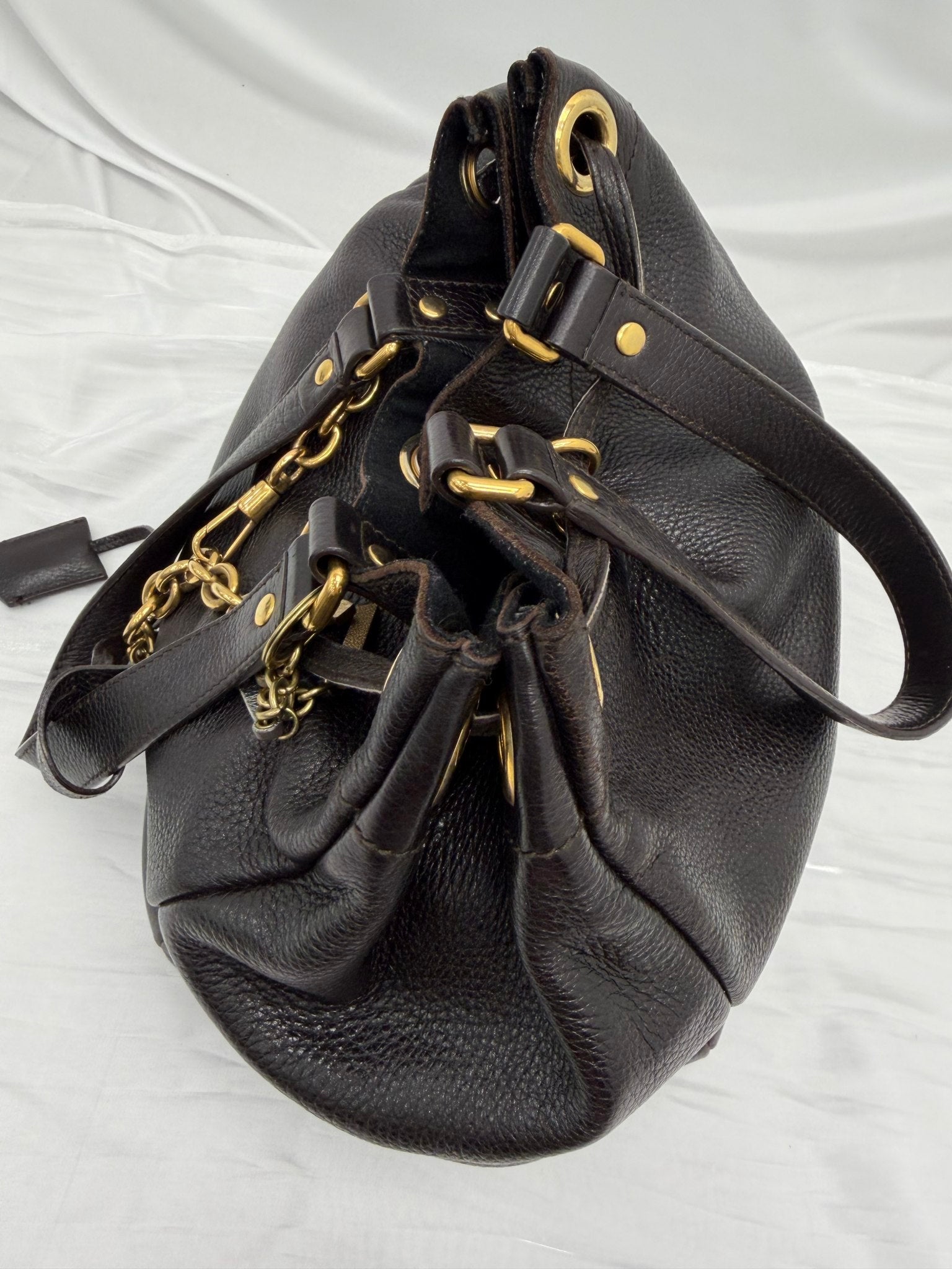 Saint Laurent YSL Brown Leather Hobo Bag