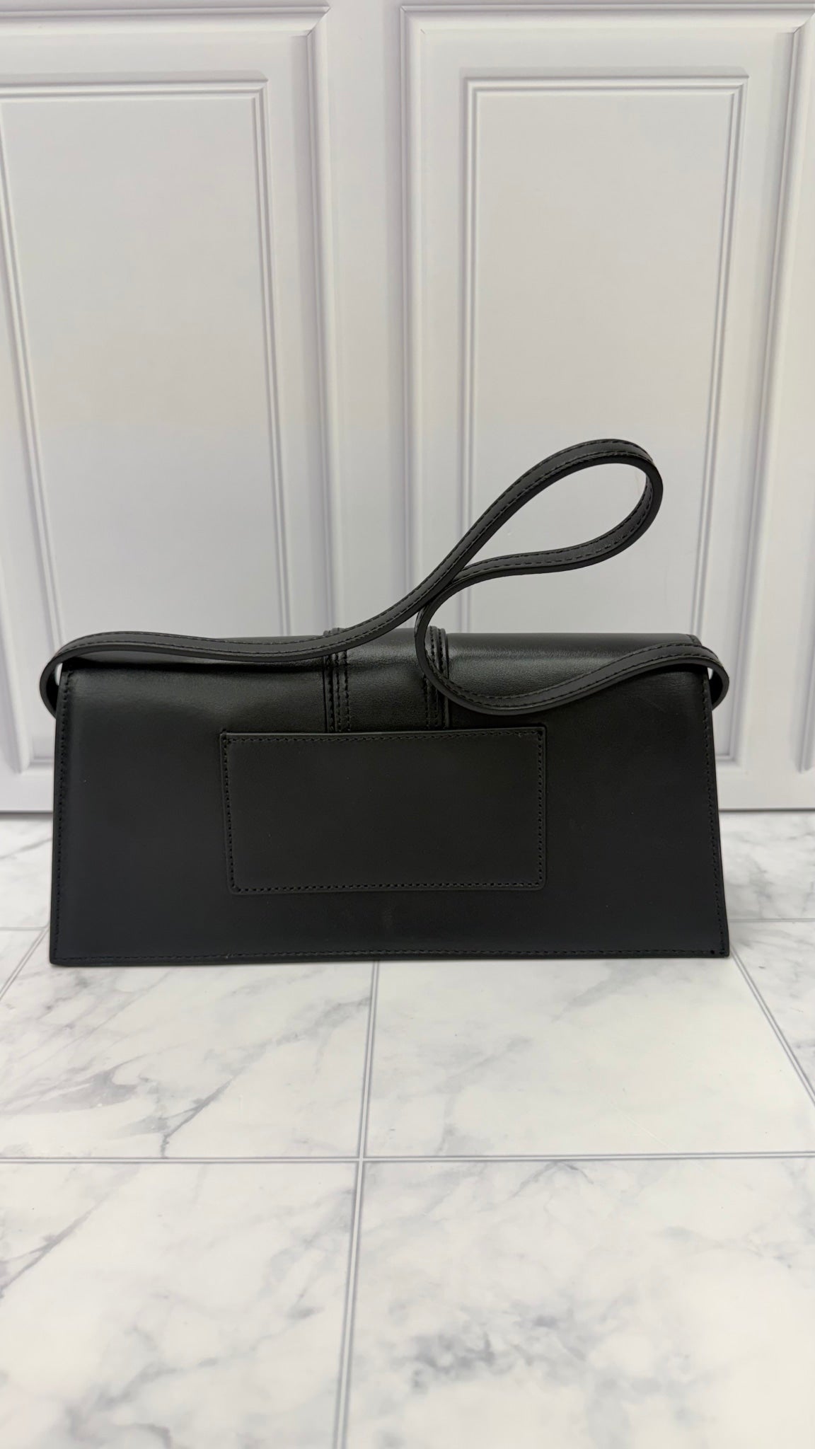 BRAND NEW - Jacquemus Black Leather Le Bambino Long Shoulder Bag