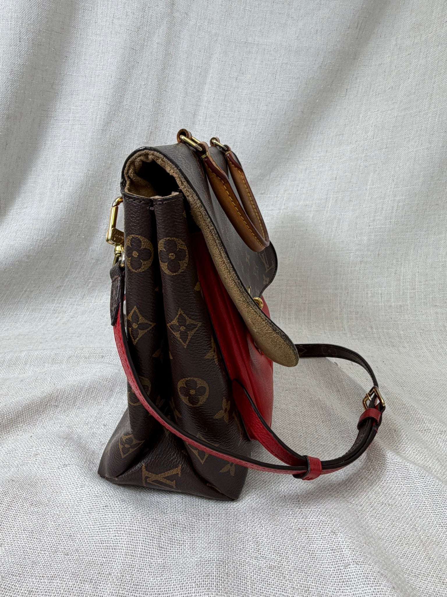 Louis Vuitton Monogram Red Leather Marignan Messenger Bag