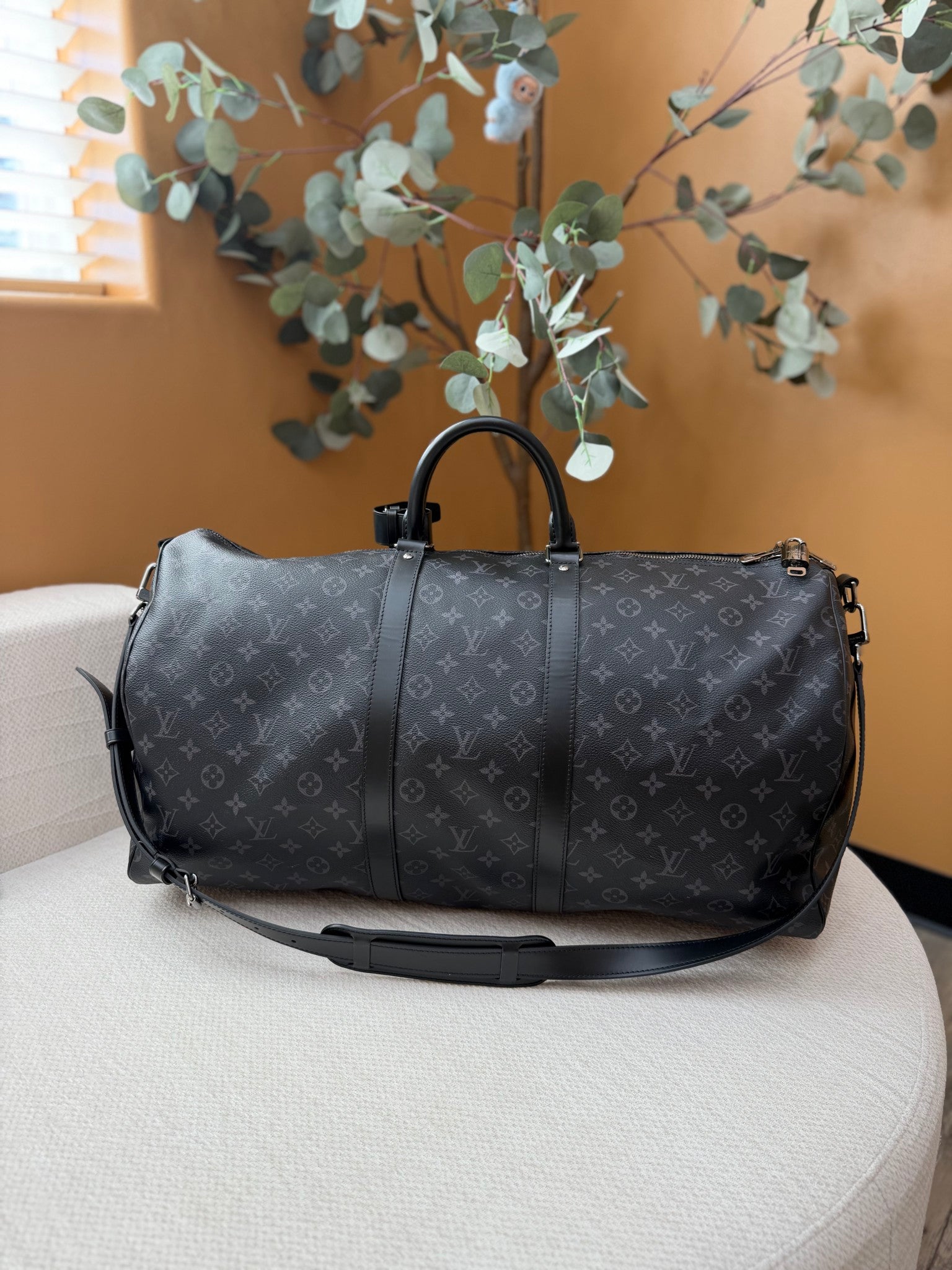 Louis Vuitton Monogram Eclipse Keepall 55 Bandouliere