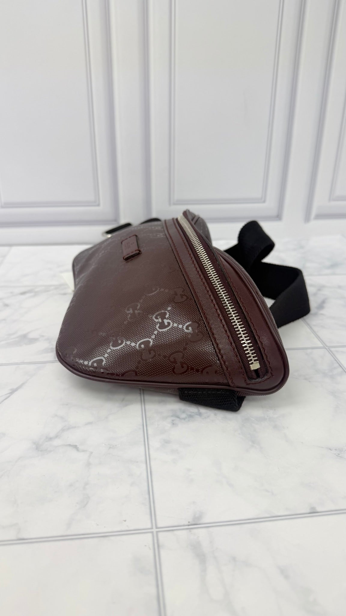 Gucci Deep Mauve GG Coated Canvas Belt Bag