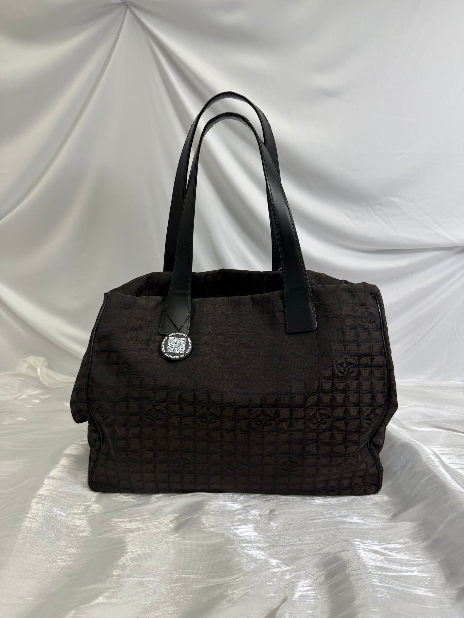 Chanel Dark Brown Nylon Travel Line Tote