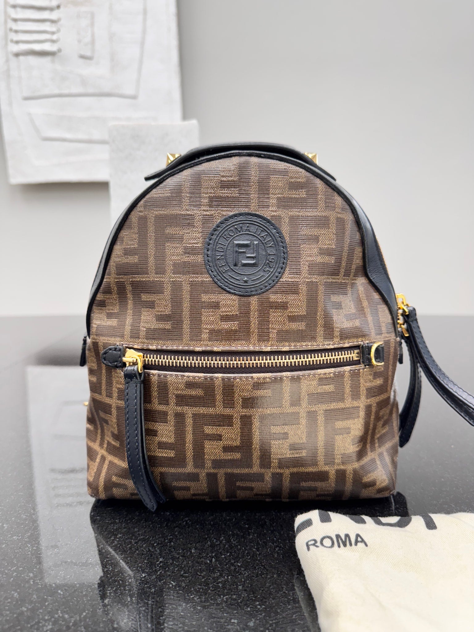 Fendi Brown Zucca Coated Canvas Mini Backpack