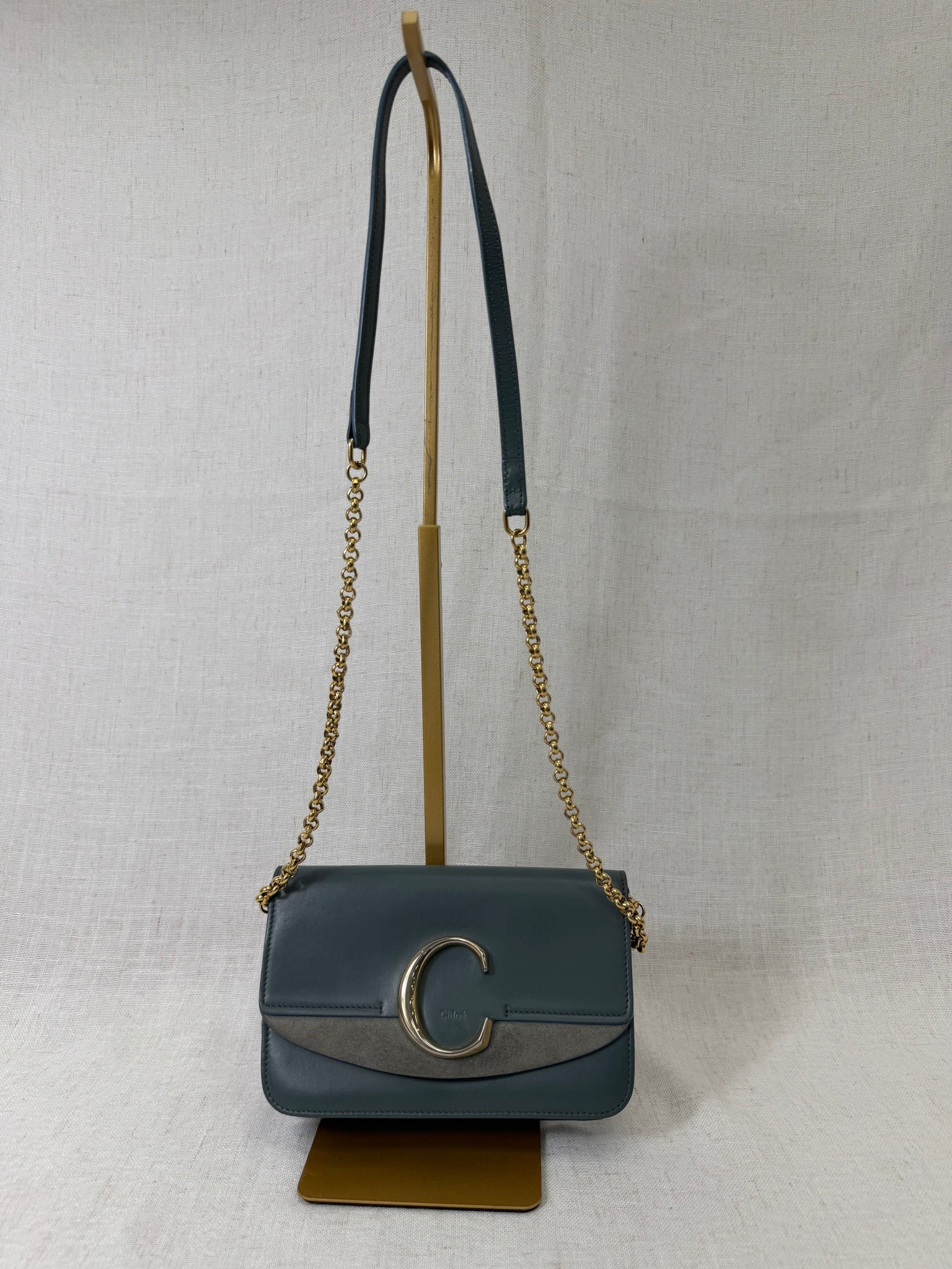 Chloe Blue Leather Shoulder Bag