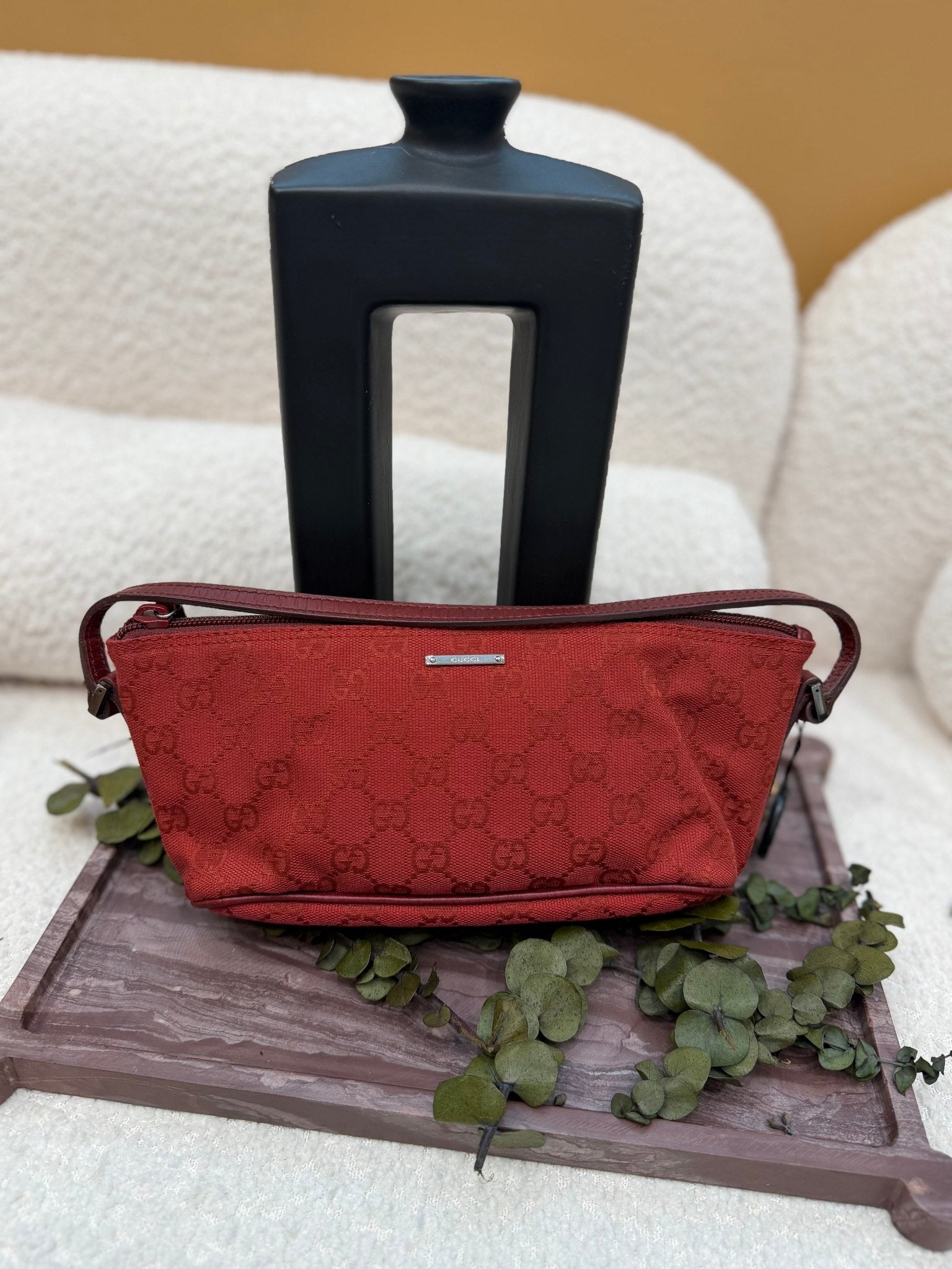 Gucci Red GG Canvas Mini Pochette