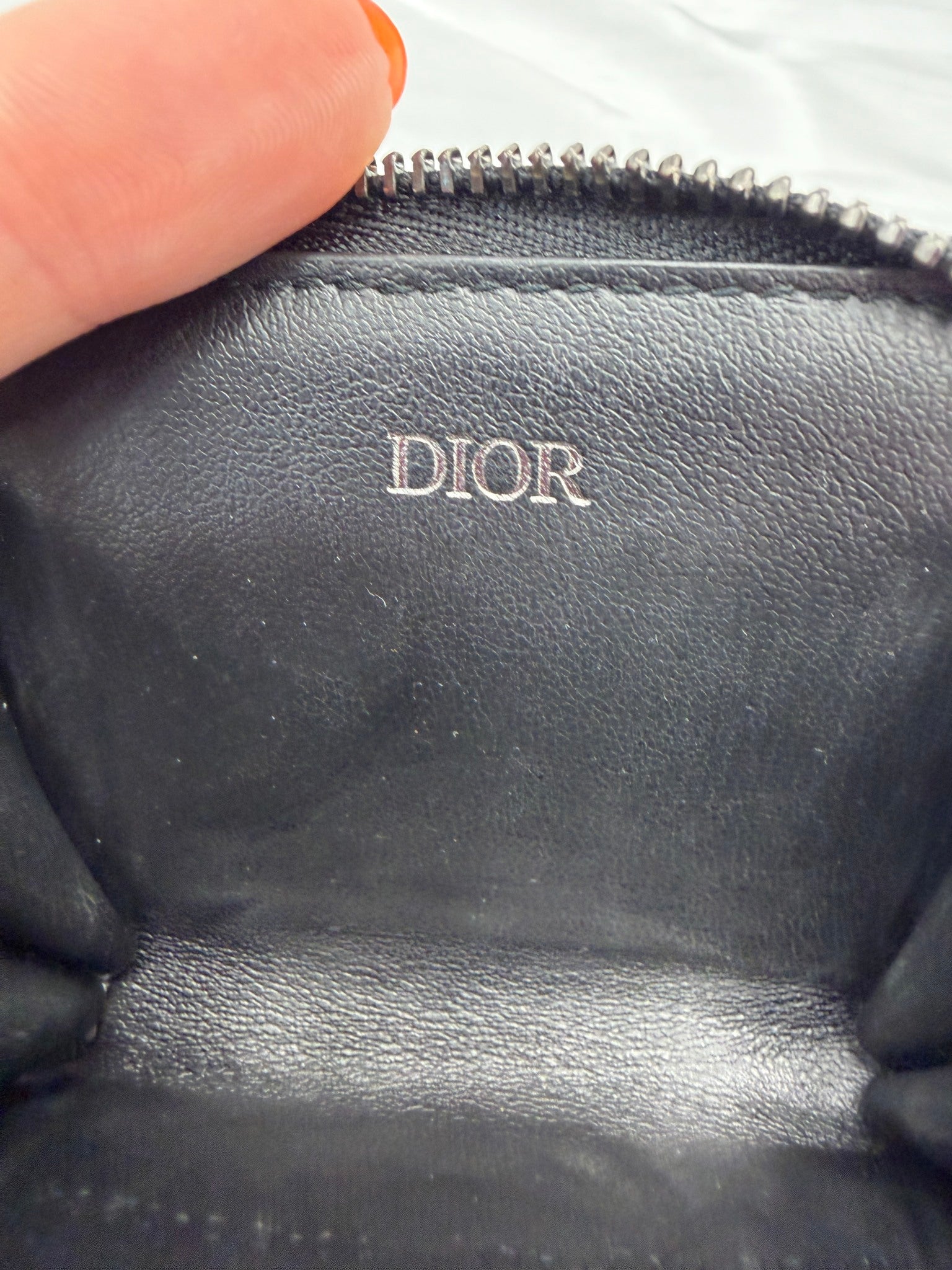 Christian Dior Blue Trotter Mini Zippy Coin Pouch