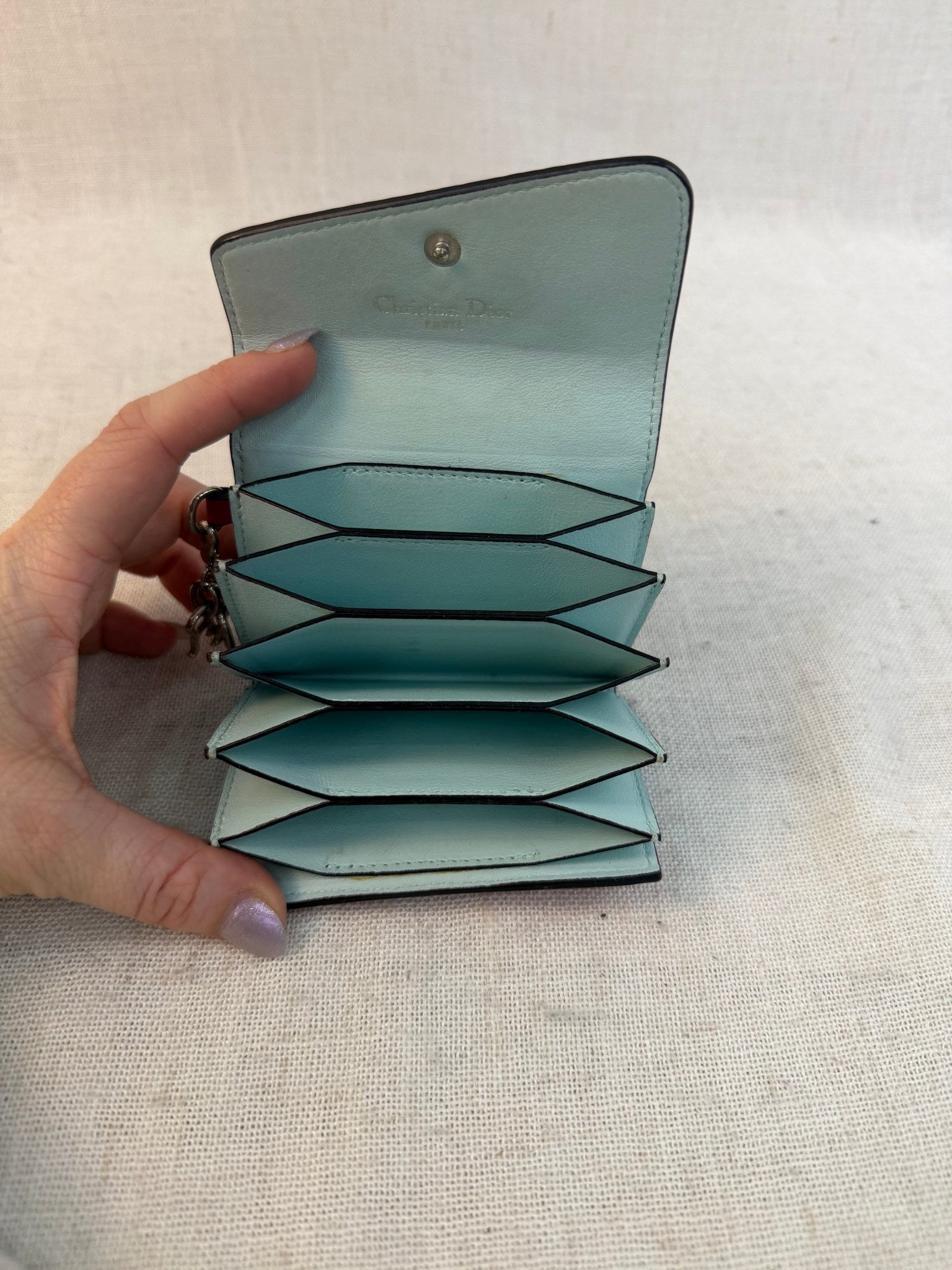 Christian Dior Pink Leather Diorissimo Compact Card Case