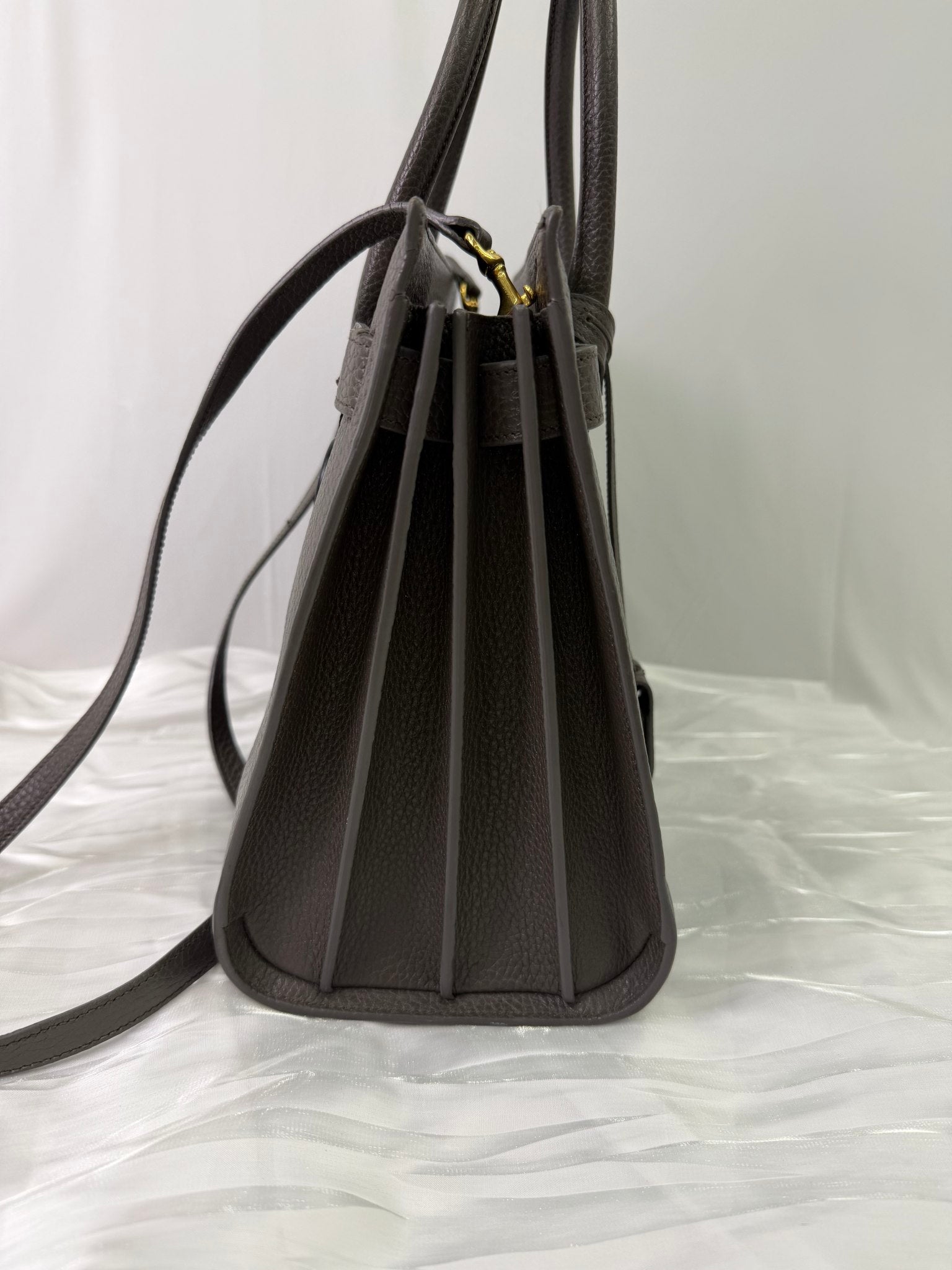 Saint Laurent Gray Leather Sac De Jour Bag