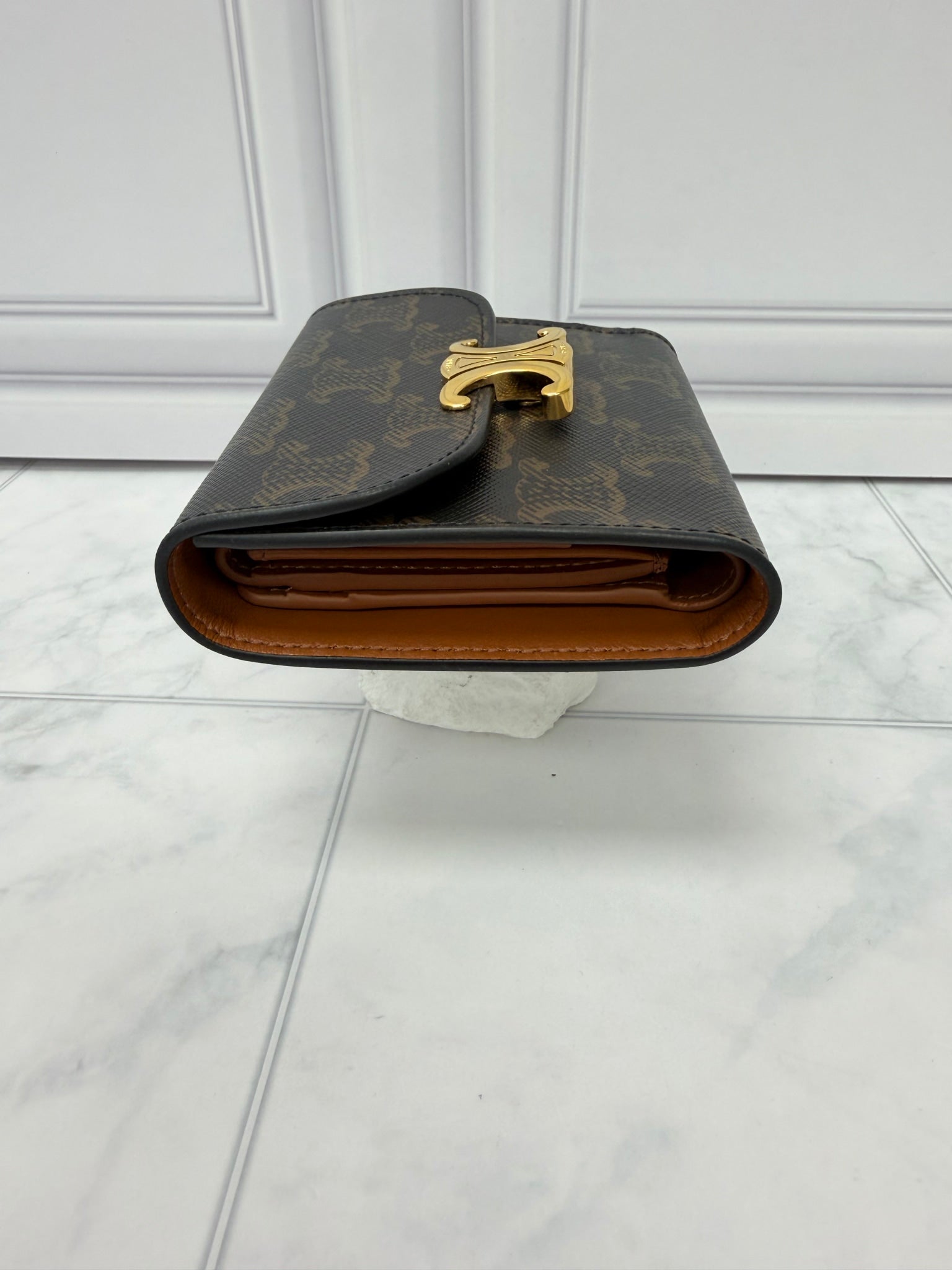 Celine Brown Macadam Compact Wallet