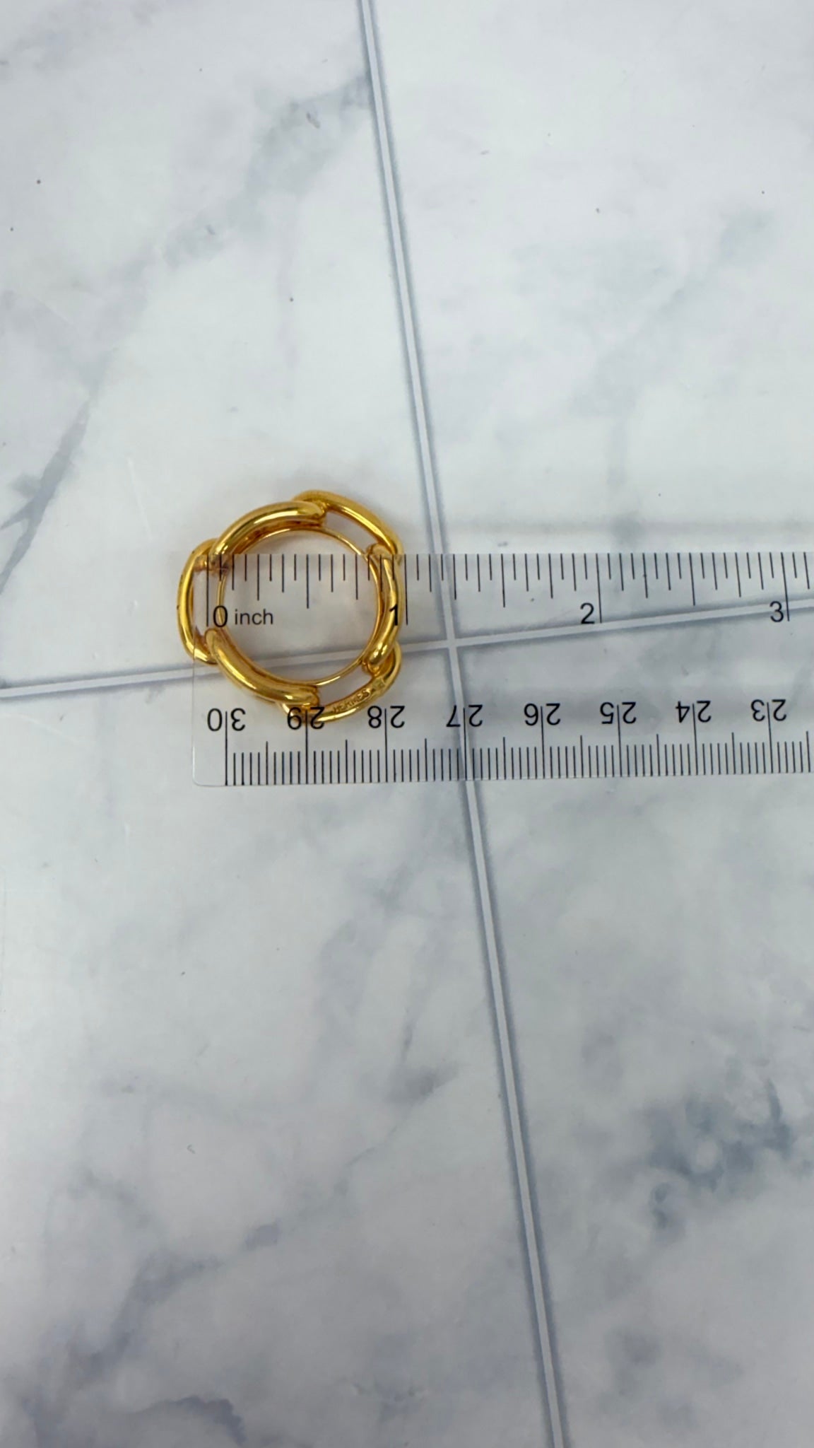 Hermes Gold Tone d'Ancre Scarf Ring