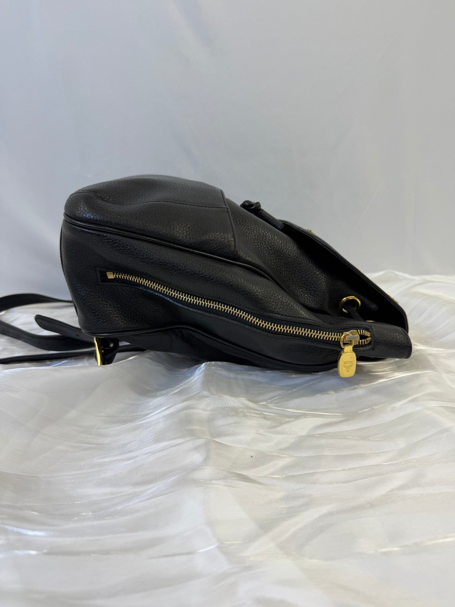 MCM Black Leather Backpack
