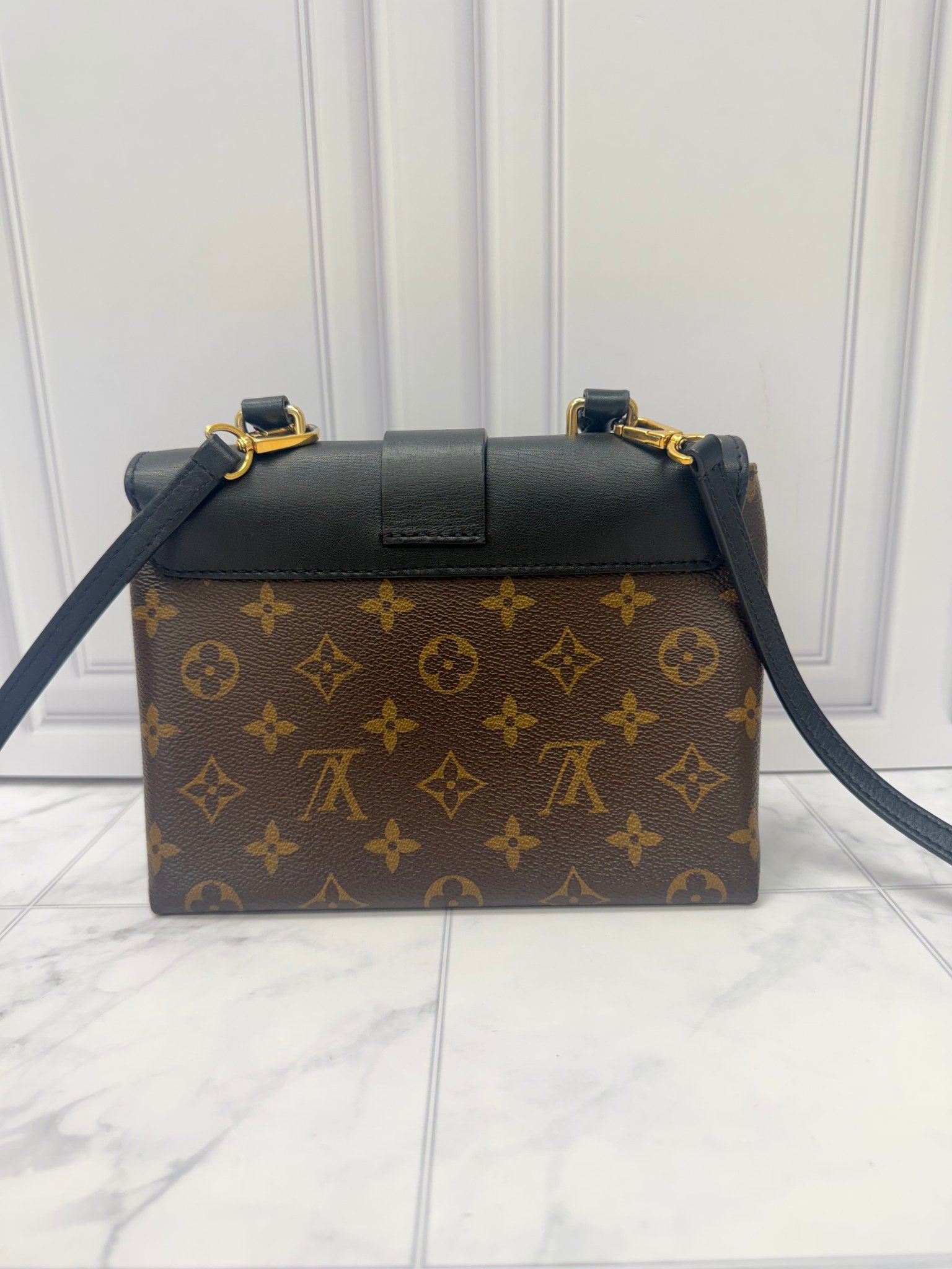 Louis Vuitton Monogram Black Leather Locky BB Crossbody Bag