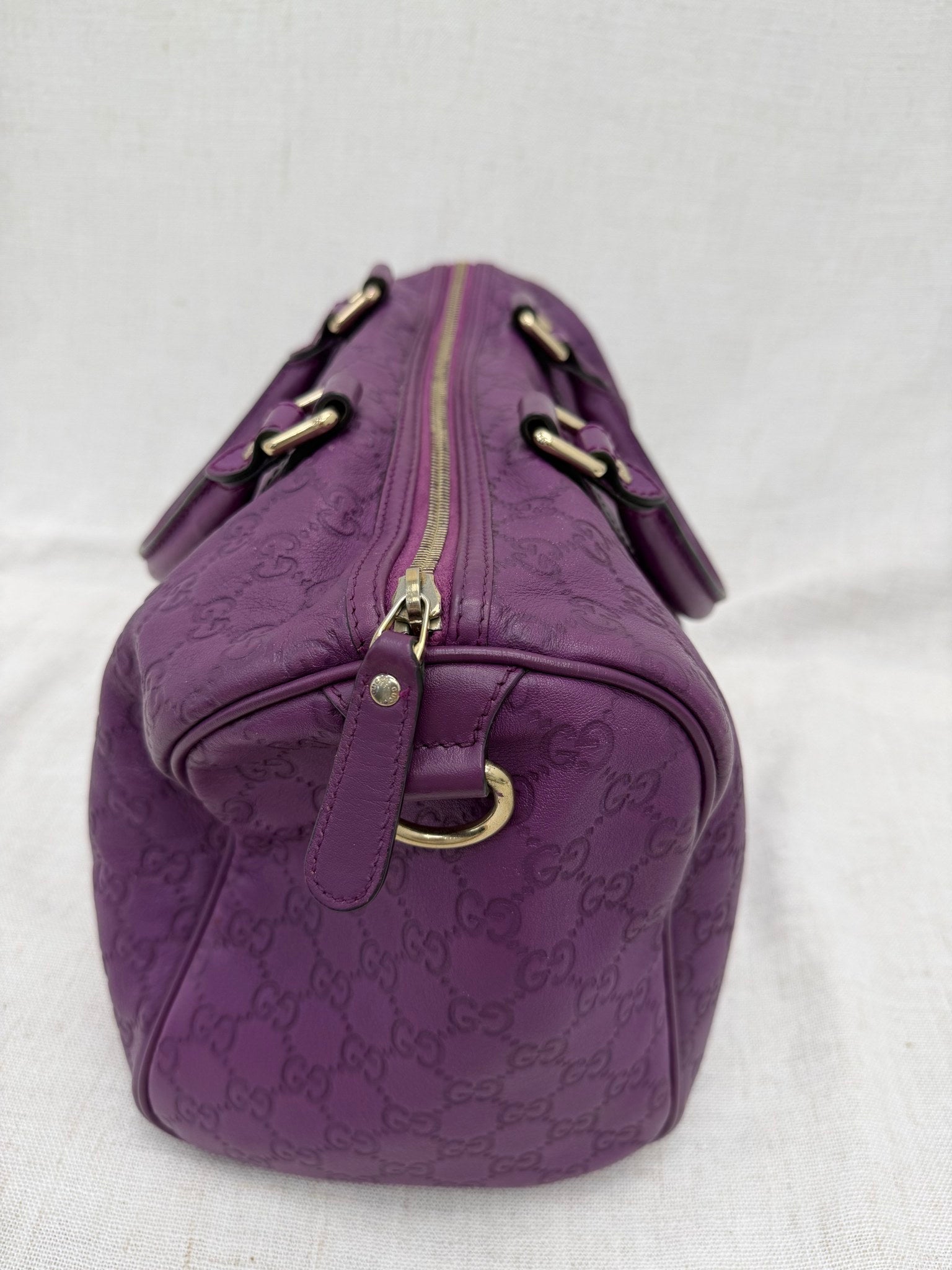 Gucci Purple Guccissima Medium Joy Boston Bag