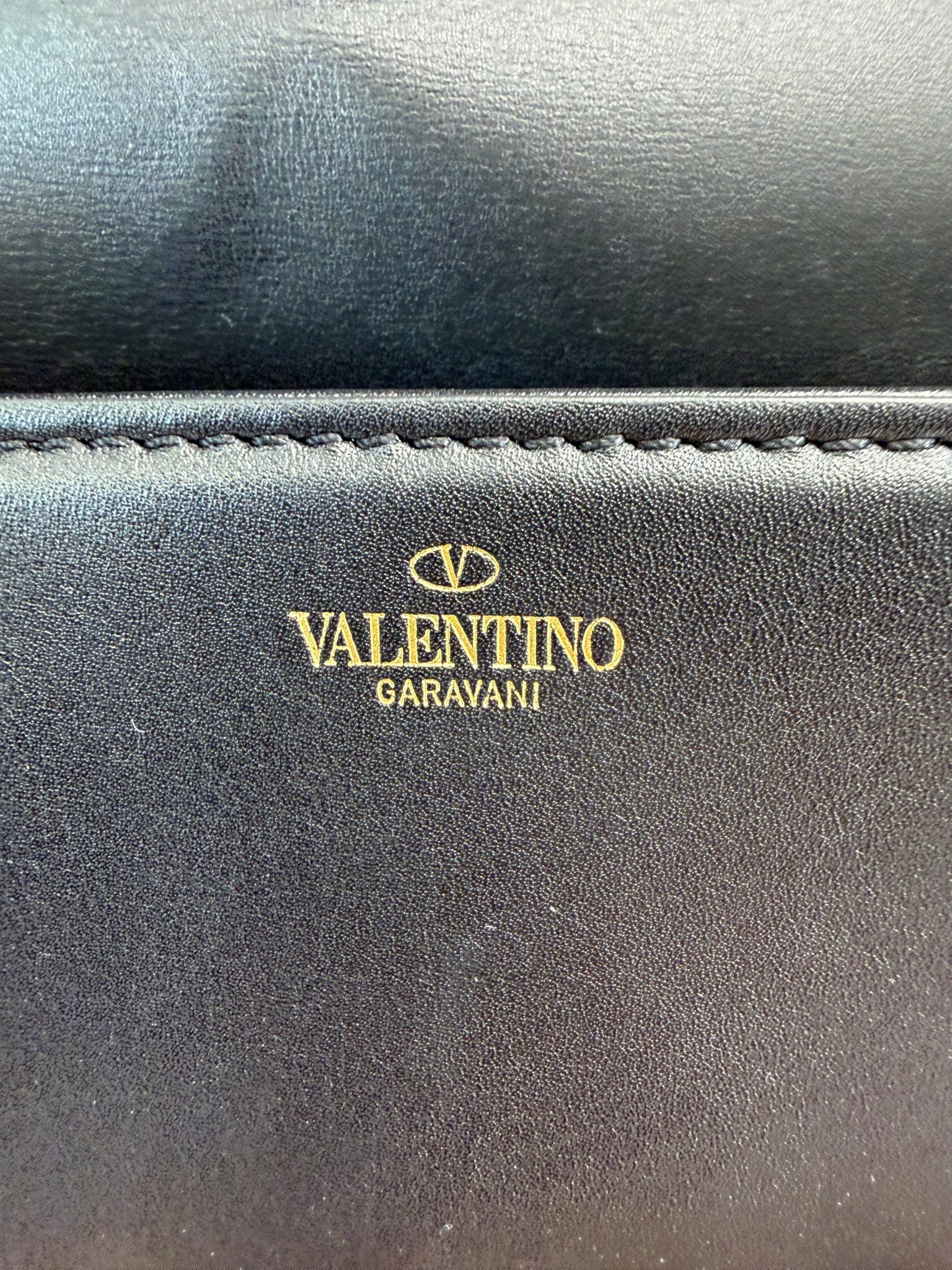 BRAND NEW- Valentino Black Calfskin Logo Chain Shoulder Bag
