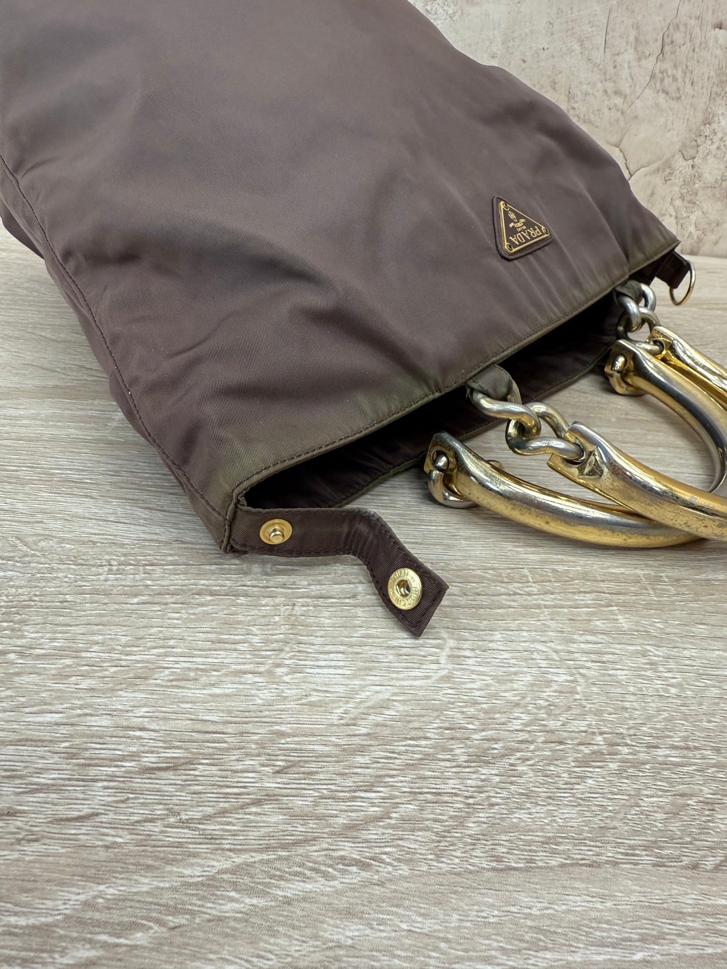 Prada Brown Nylon Handbag