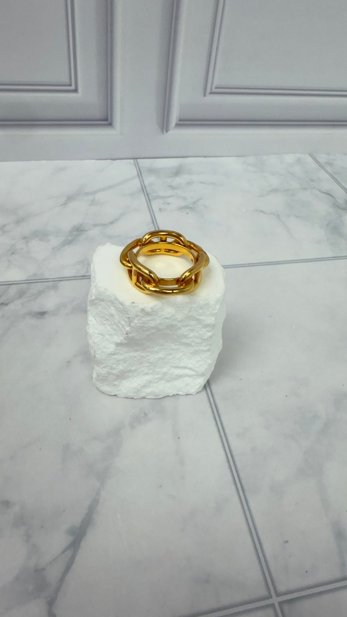 Hermes Gold Tone d'Ancre Scarf Ring