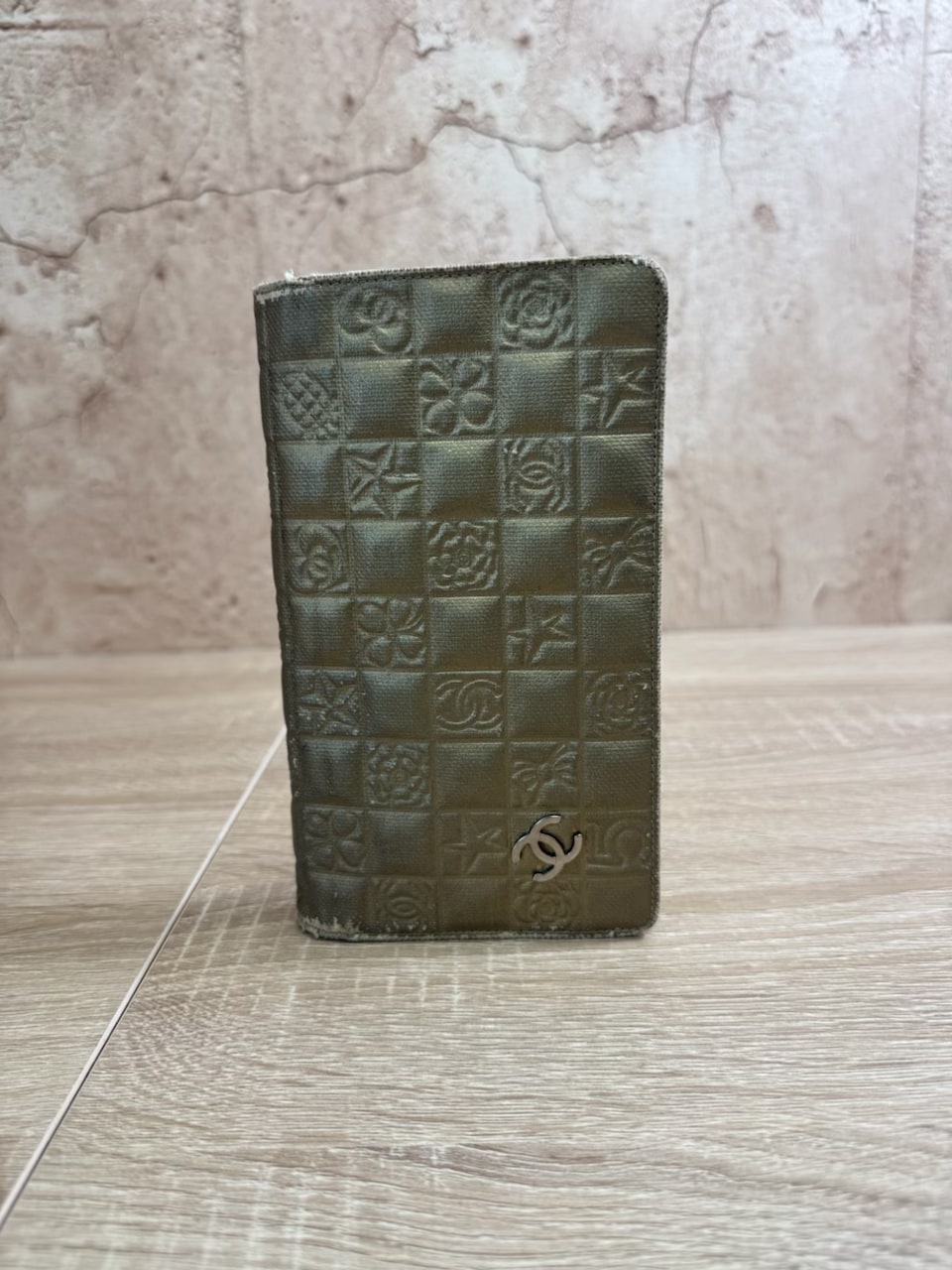 Chanel Metallic Gold Quilted Leather Precious Symbols Wallet