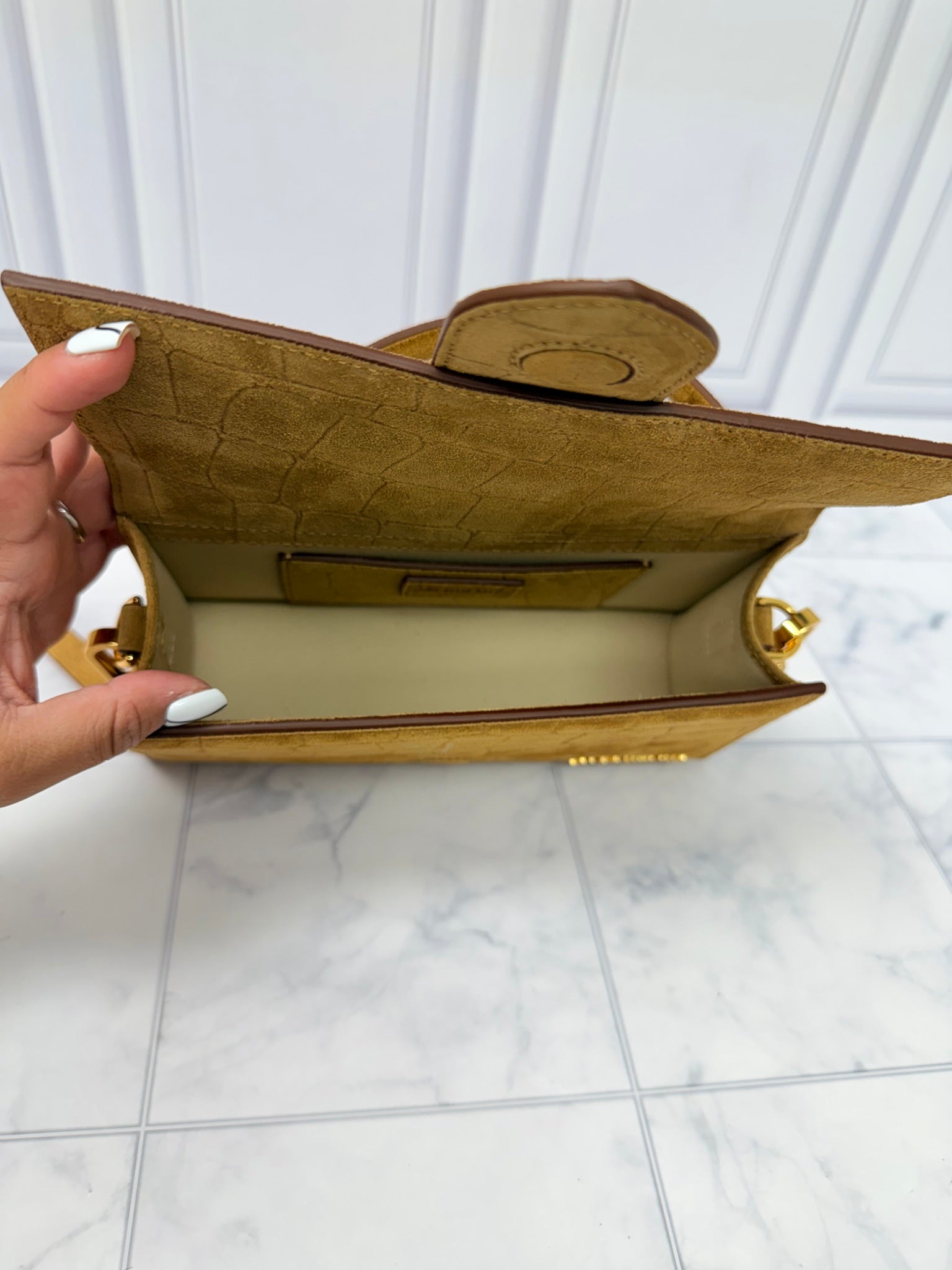 BRAND NEW - Jacquemus Camel Suede Leather Le Grand Bambino Handbag 2Way Handbag