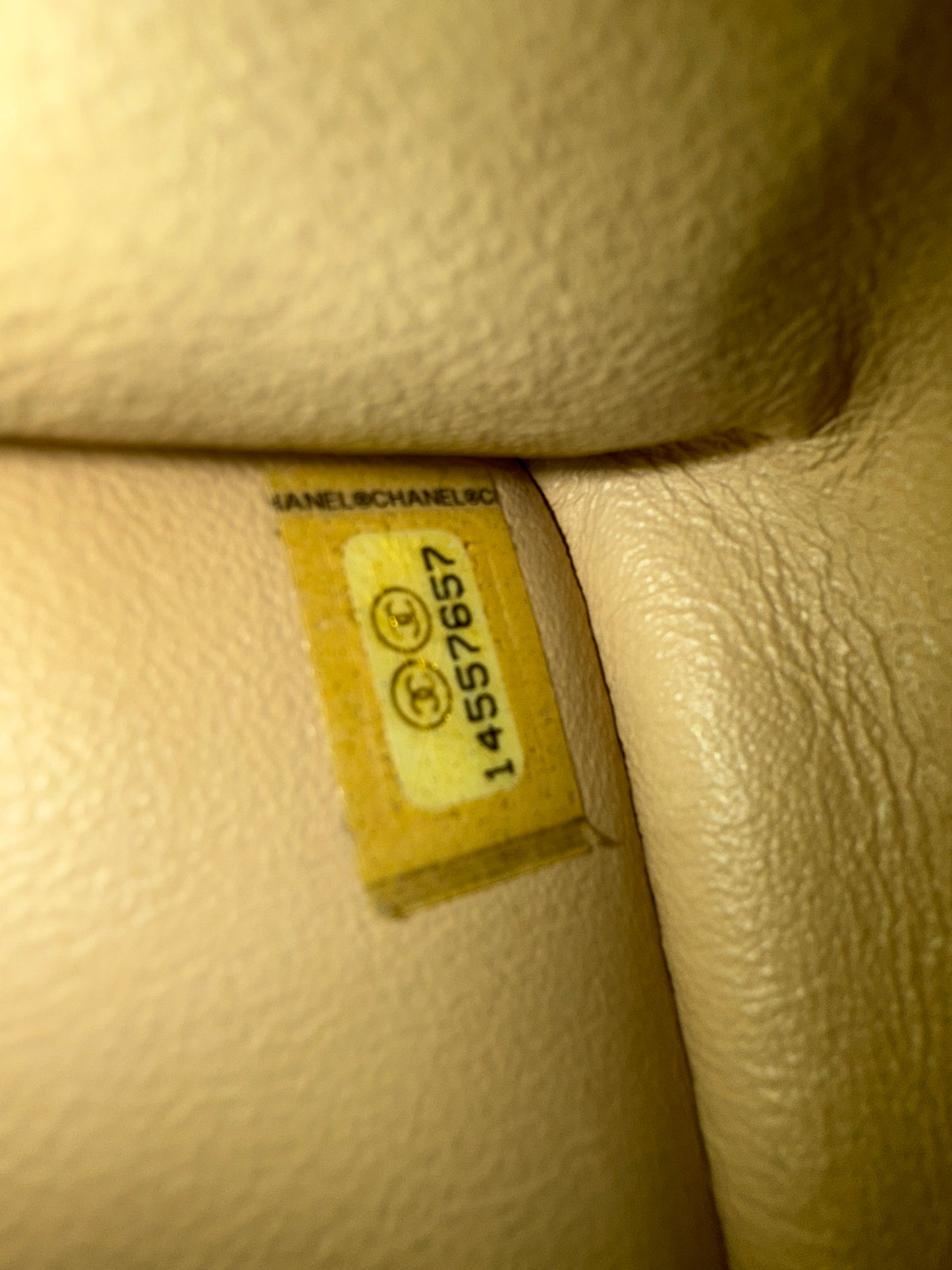 Chanel Beige Quilted Lambskin Jumbo Double Flap Bag