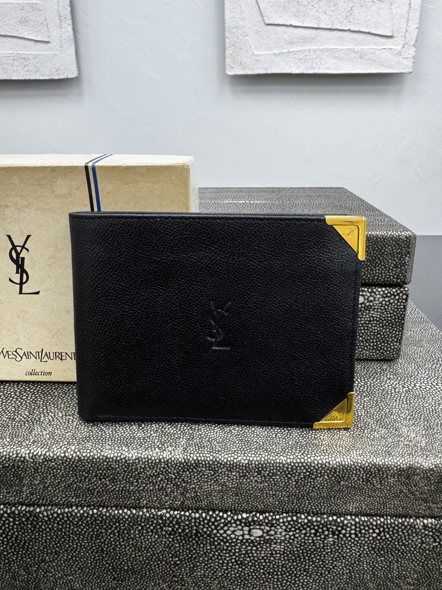 Saint Laurent YSL Black Leather Bifold Wallet
