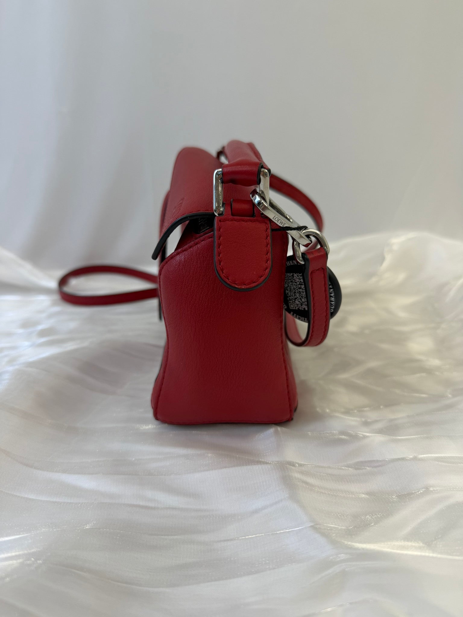 Loewe Red Leather Mini Puzzle Bag