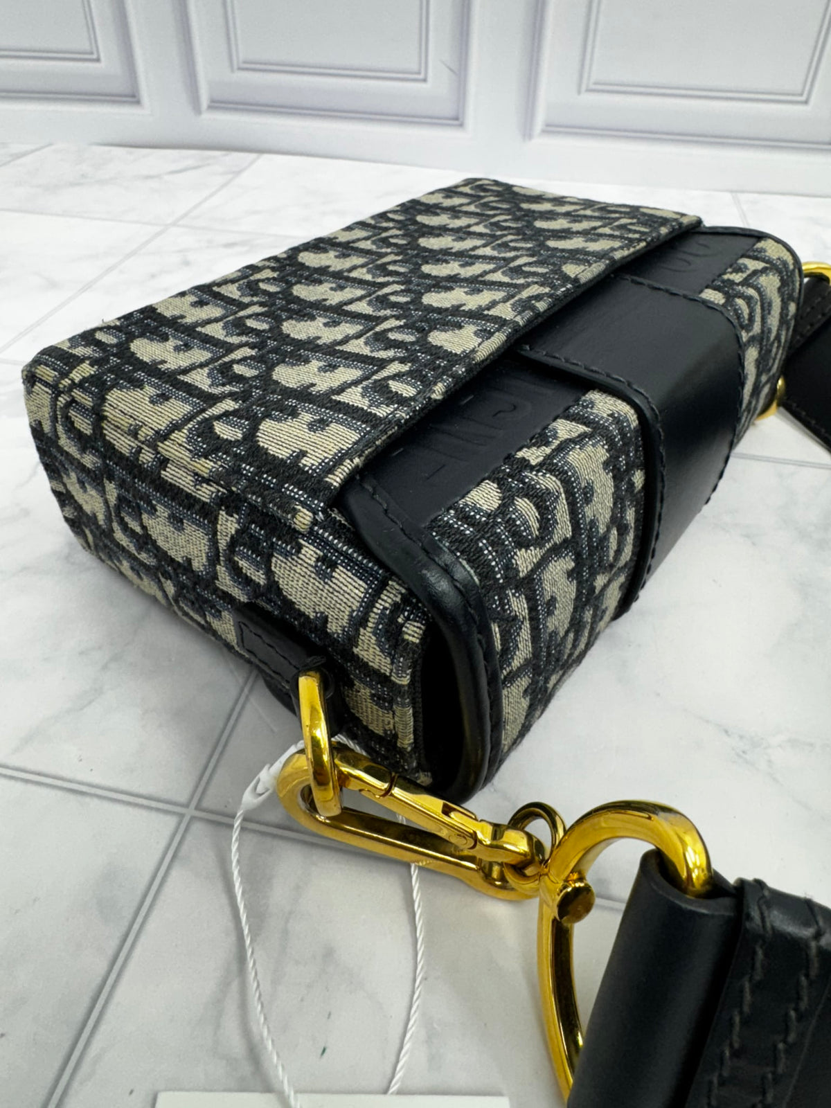 Christian Dior Navy Oblique Jacquard 30 Montaigne Box Crossbody Bag
